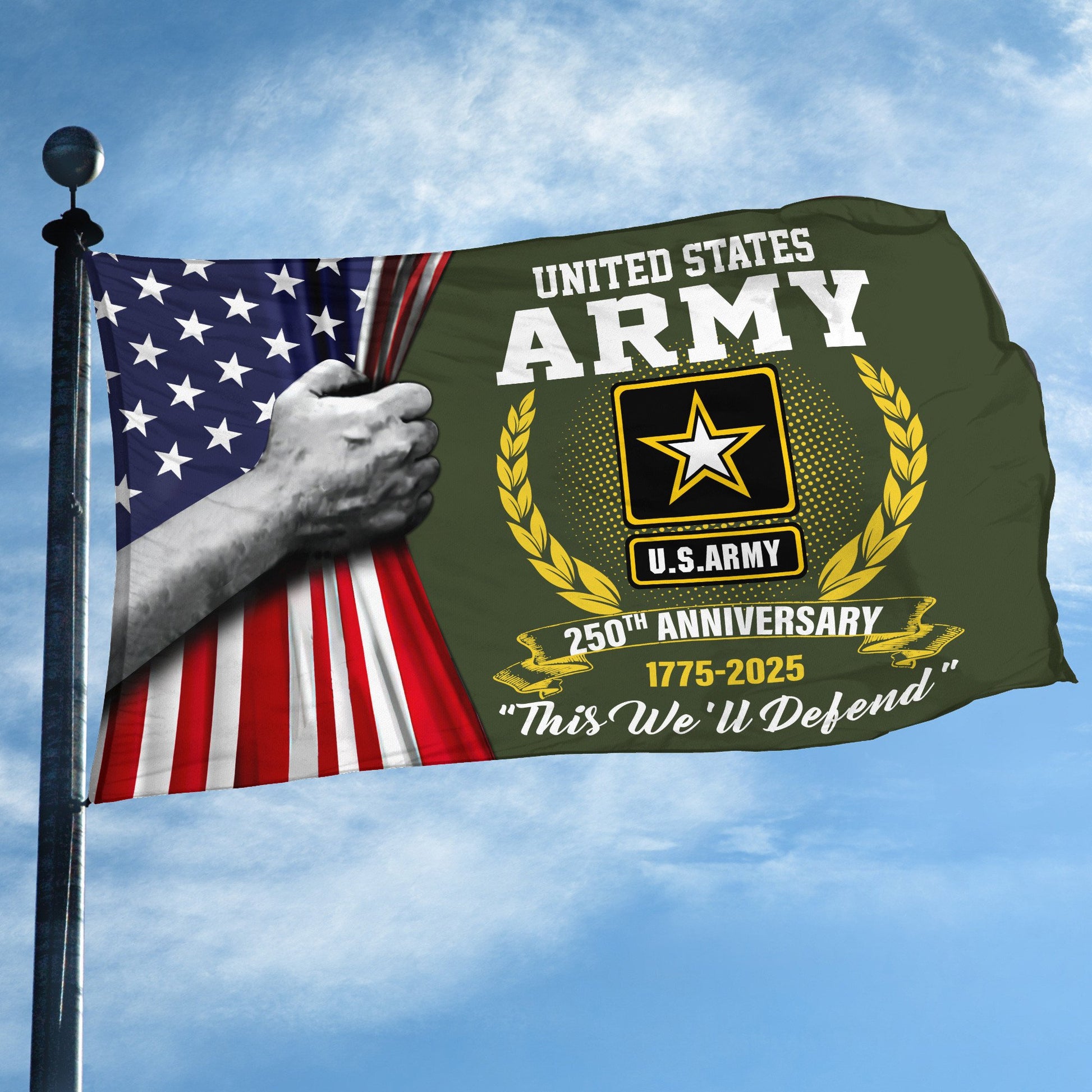 Premium 250th Anniversary Of The Army Grommet Flag VPVC120038, Gifts For Army Veteran, Best Gifts On Father's Day, Veterans Day.