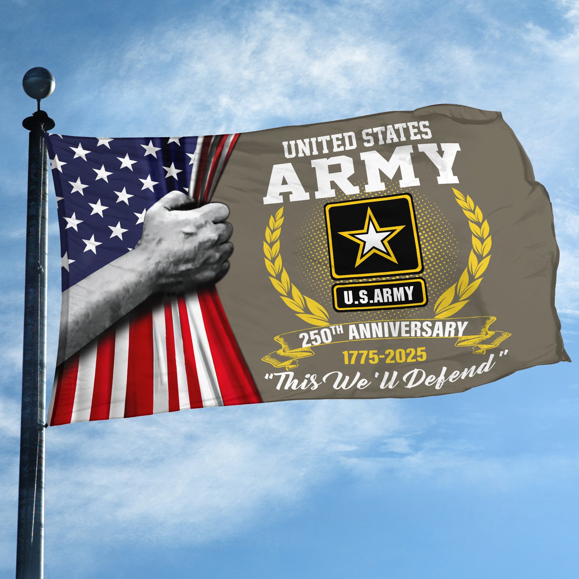 Premium 250th Anniversary Of The Army Grommet Flag VPVC120039, Gifts For Army Veteran, Best Gifts On Father's Day, Veterans Day.