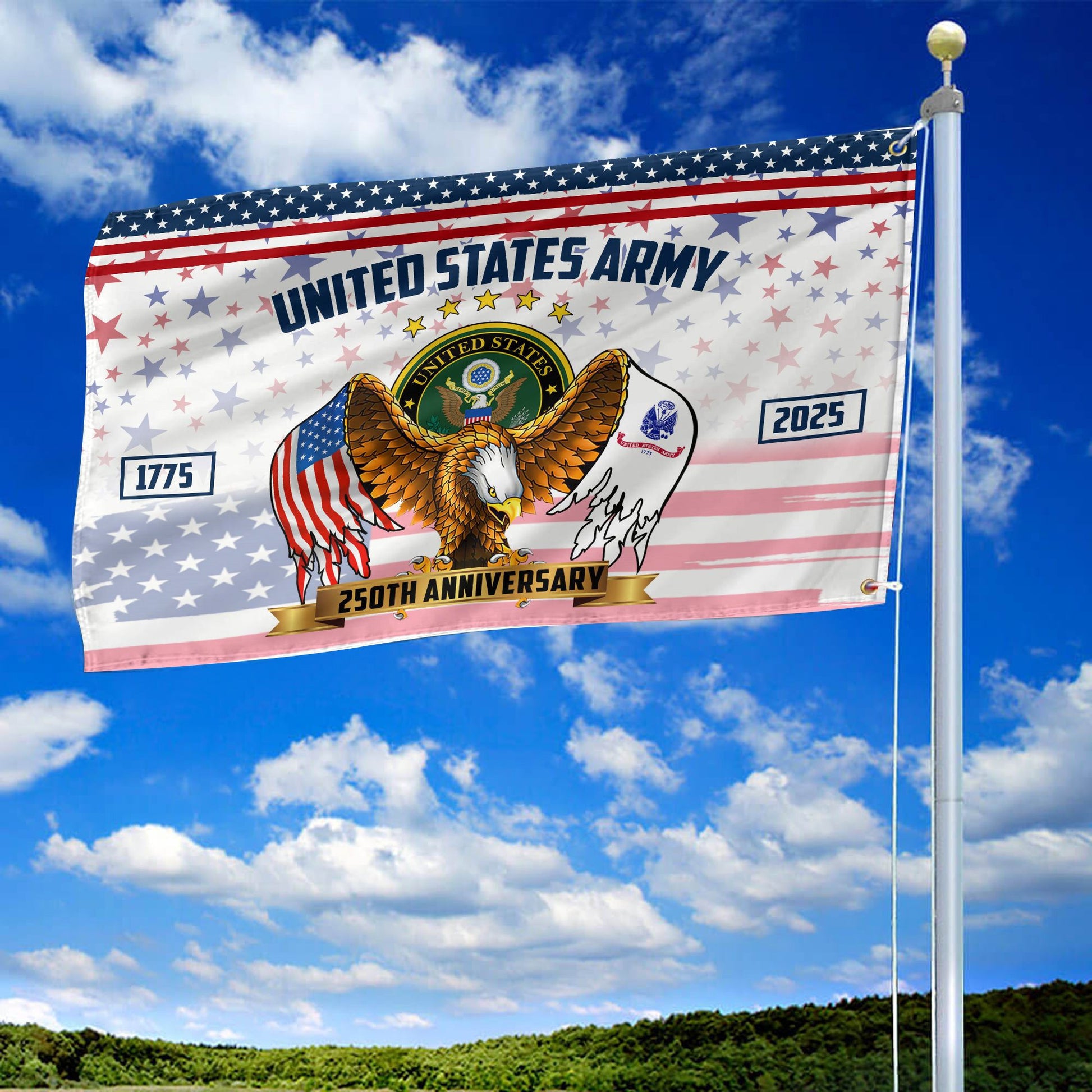Premium 250th Anniversary Of The Army Grommet Flag VPVC120043, Gifts For Army Veteran, Best Gifts On Father's Day, Veterans Day.