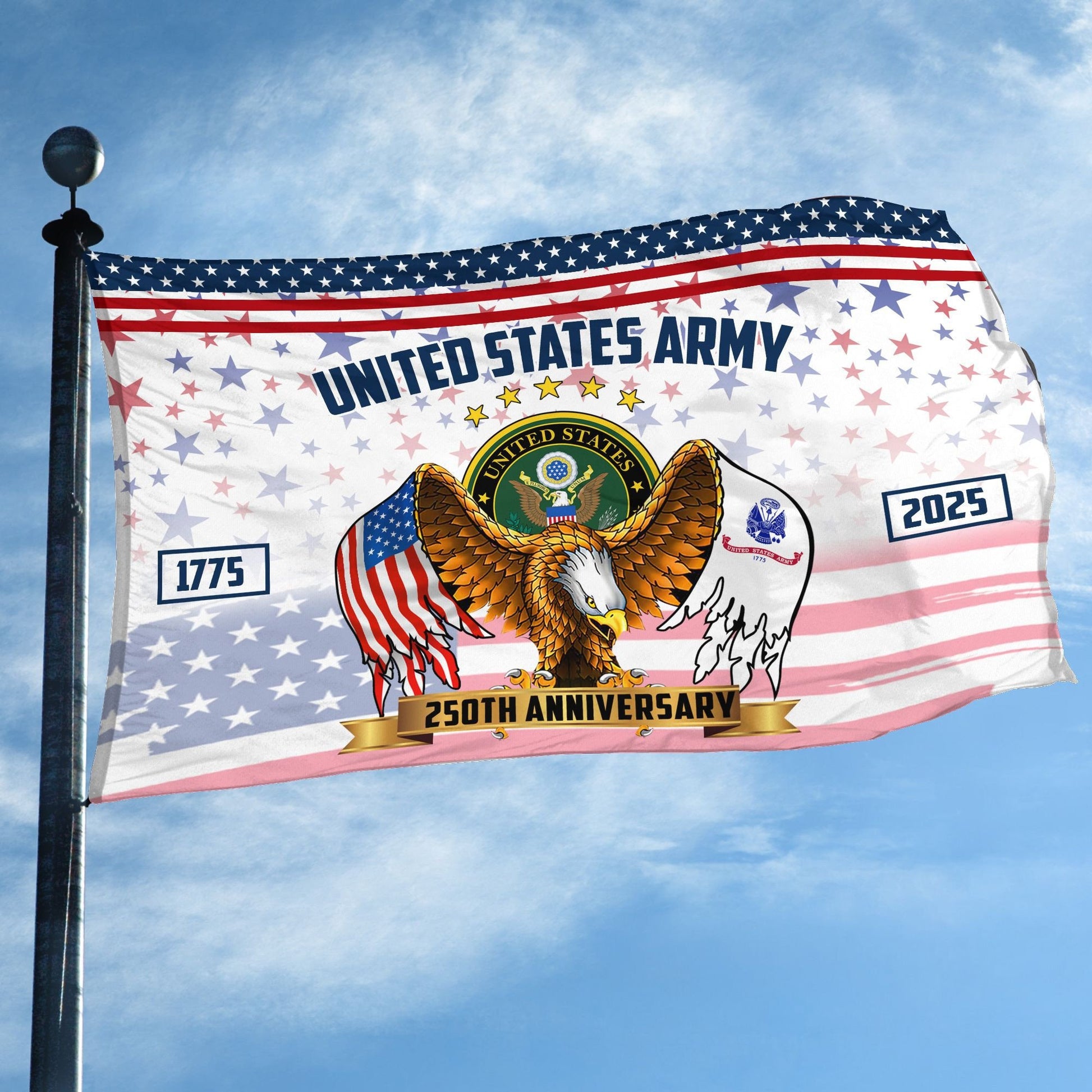 Premium 250th Anniversary Of The Army Grommet Flag VPVC120043, Gifts For Army Veteran, Best Gifts On Father's Day, Veterans Day.