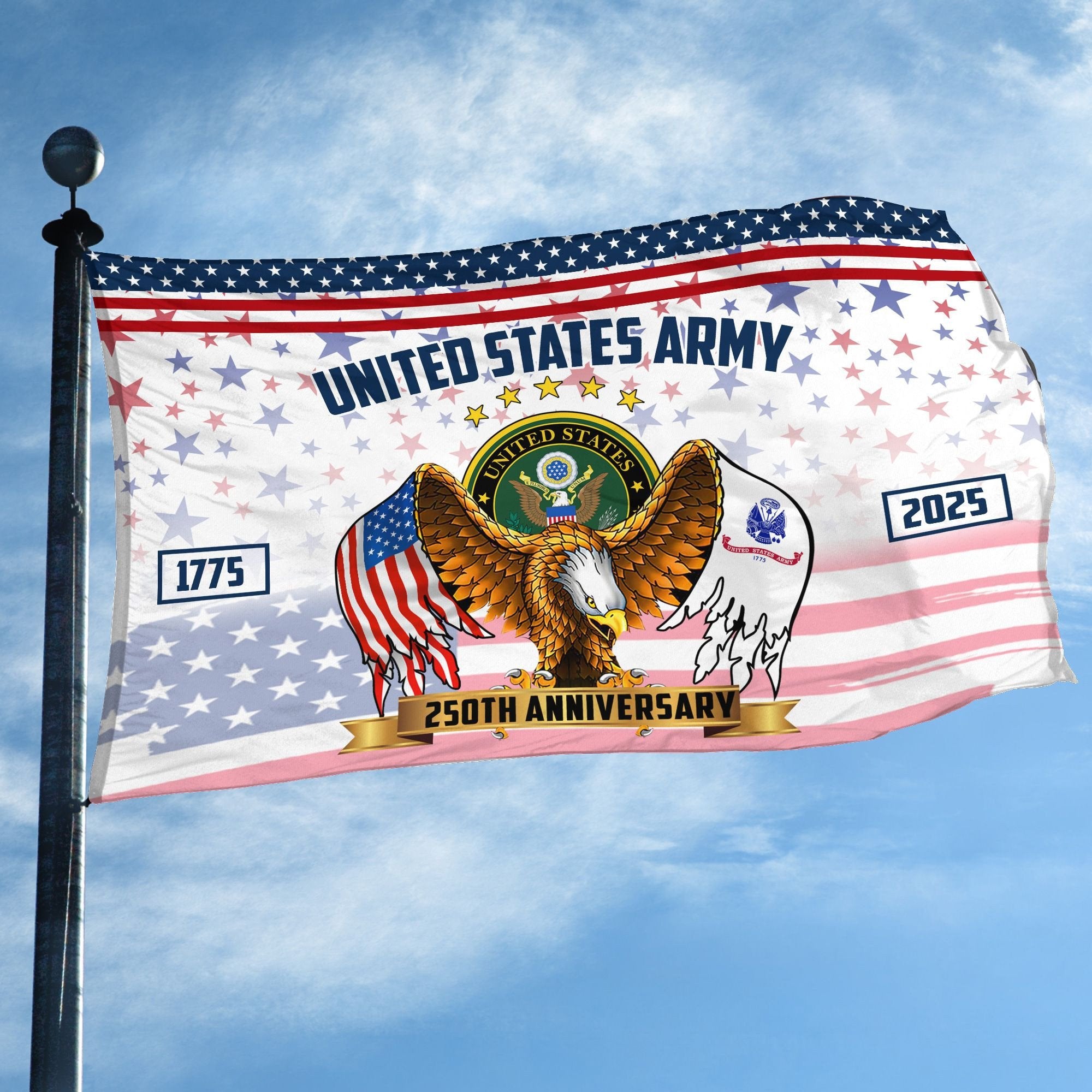 Premium 250th Anniversary Of The Army Grommet Flag VPVC120043, Gifts For Army Veteran, Best Gifts On Father's Day, Veterans Day.