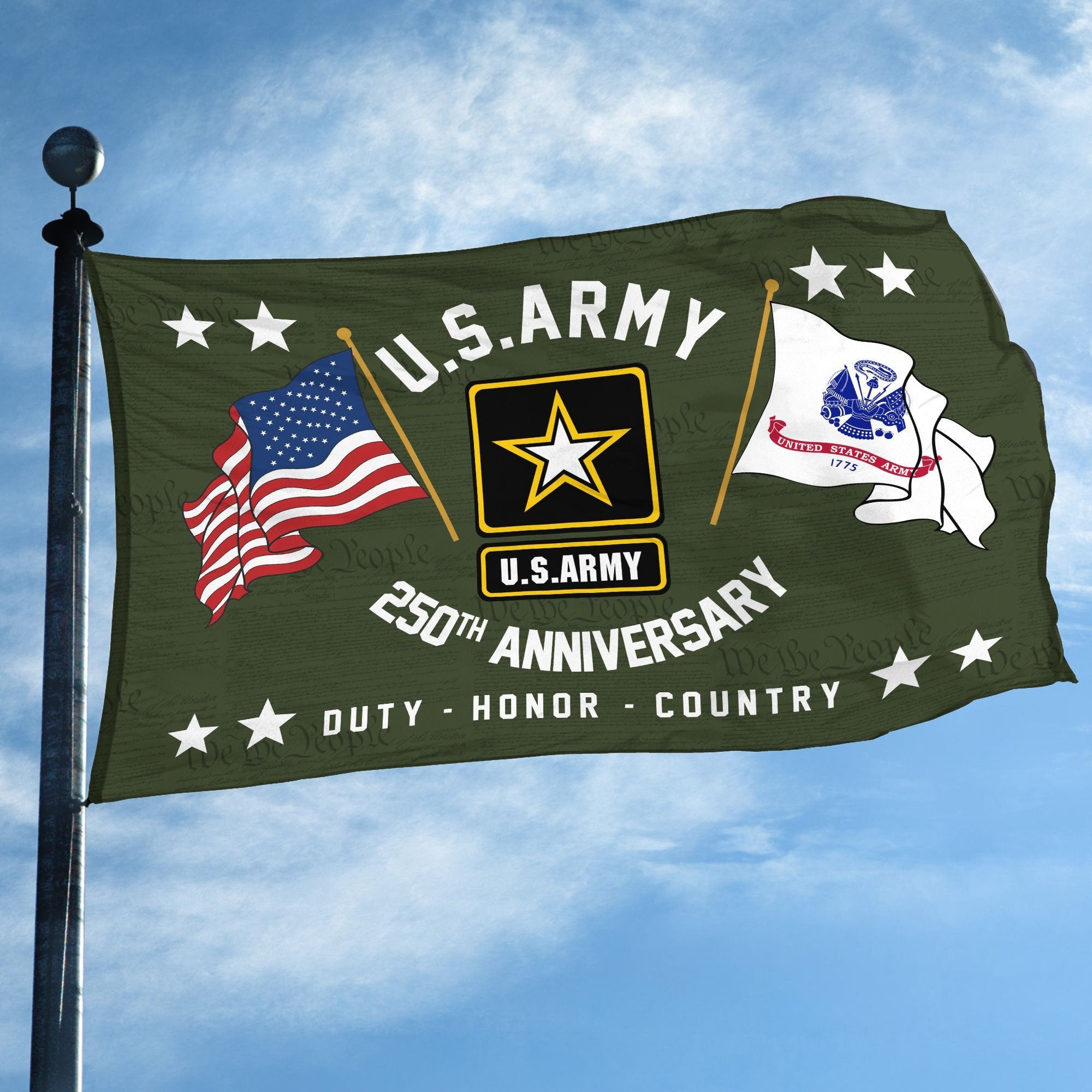 Premium 250th Anniversary Of The Army Grommet Flag VPVC120048, Gifts For Army Veteran, Best Gifts On Father's Day, Veterans Day.