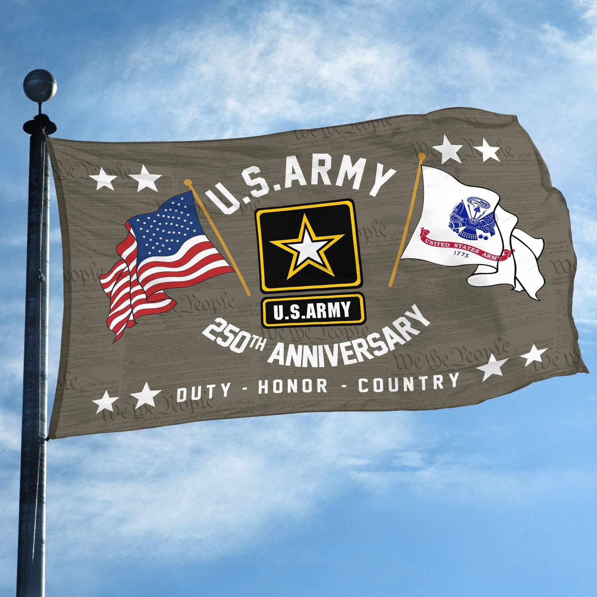 Premium 250th Anniversary Of The Army Grommet Flag VPVC120049, Gifts For Army Veteran, Best Gifts On Father's Day, Veterans Day.
