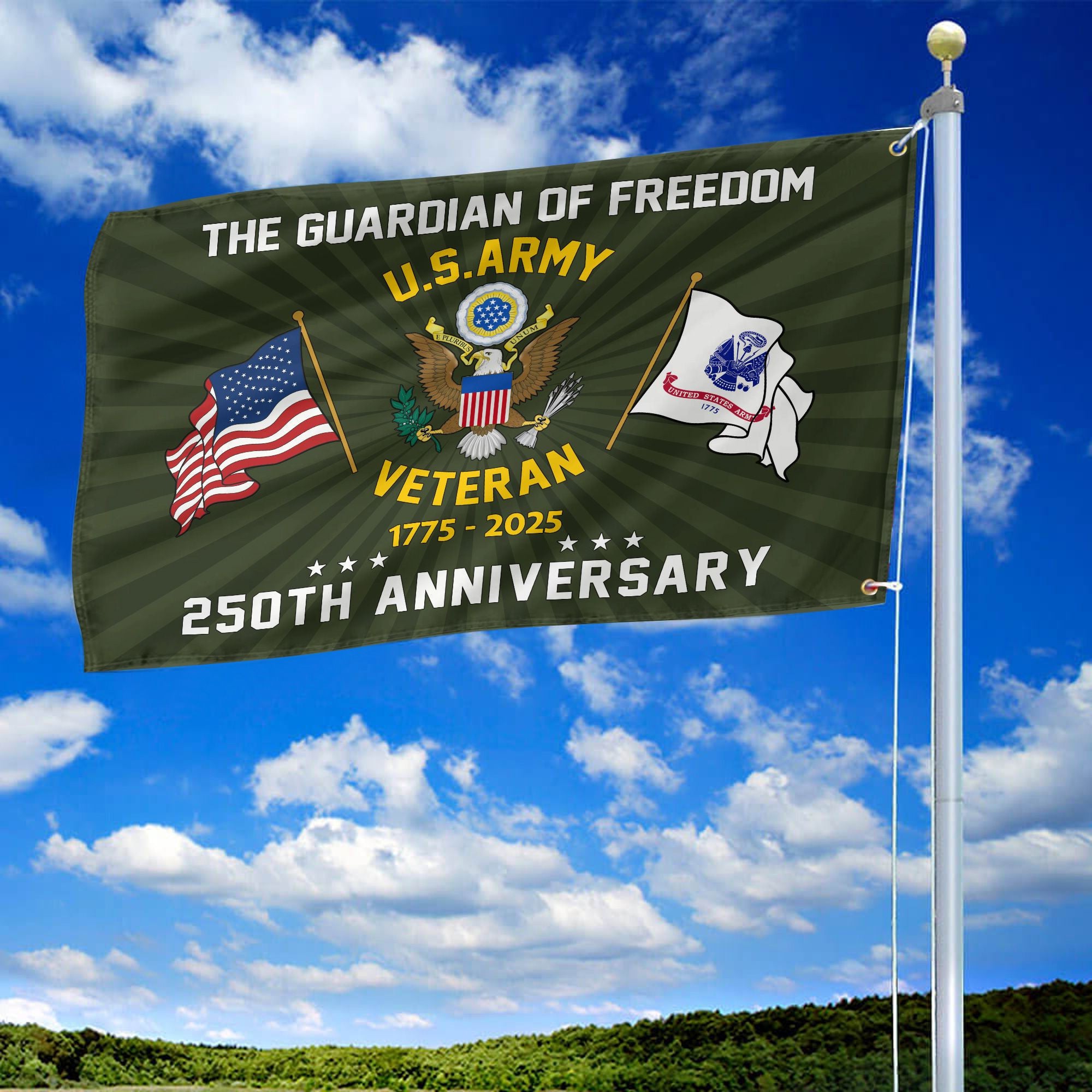 Premium 250th Anniversary Of The Army Grommet Flag VPVC120053, Gifts For Army Veteran, Best Gifts On Father's Day, Veterans Day.