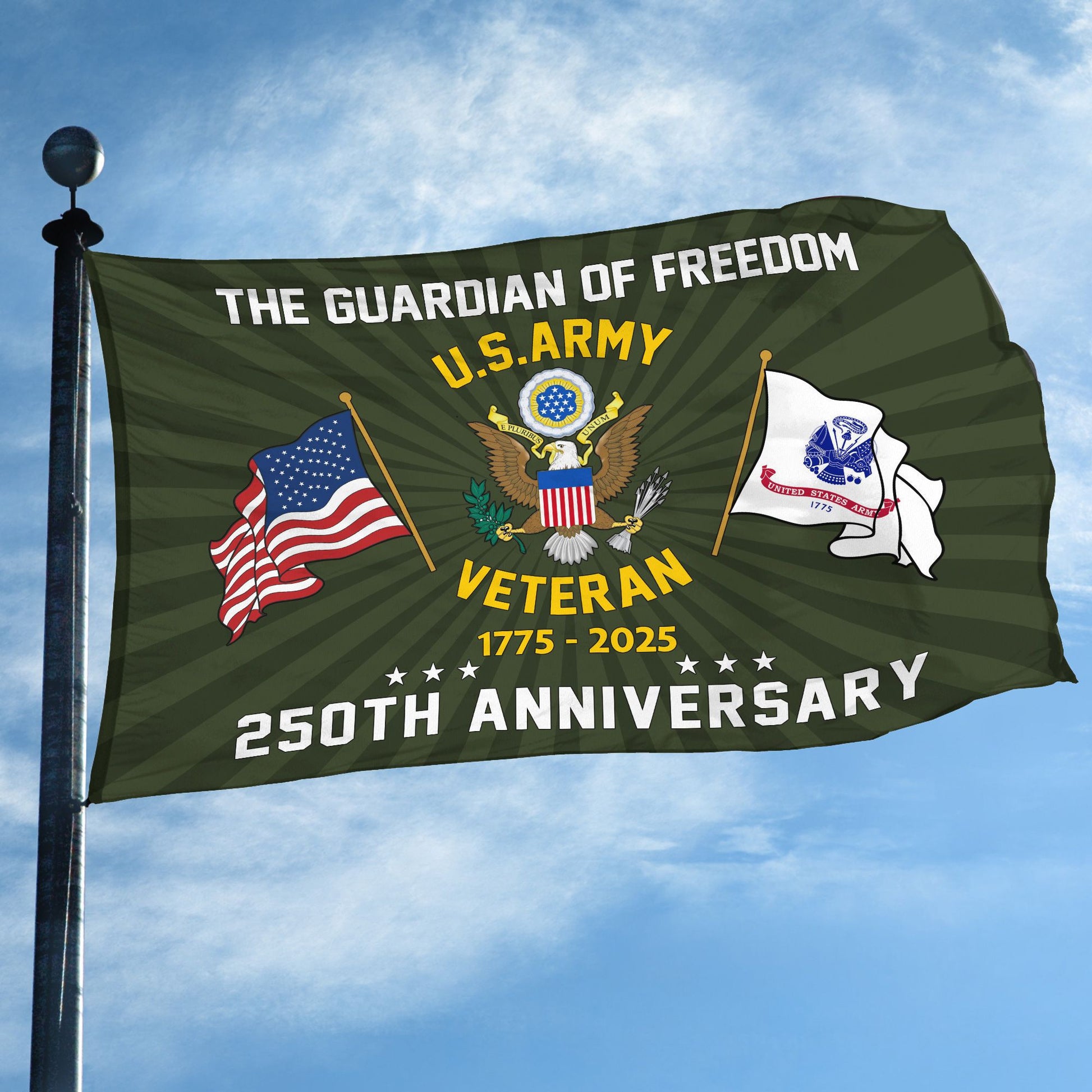 Premium 250th Anniversary Of The Army Grommet Flag VPVC120053, Gifts For Army Veteran, Best Gifts On Father's Day, Veterans Day.