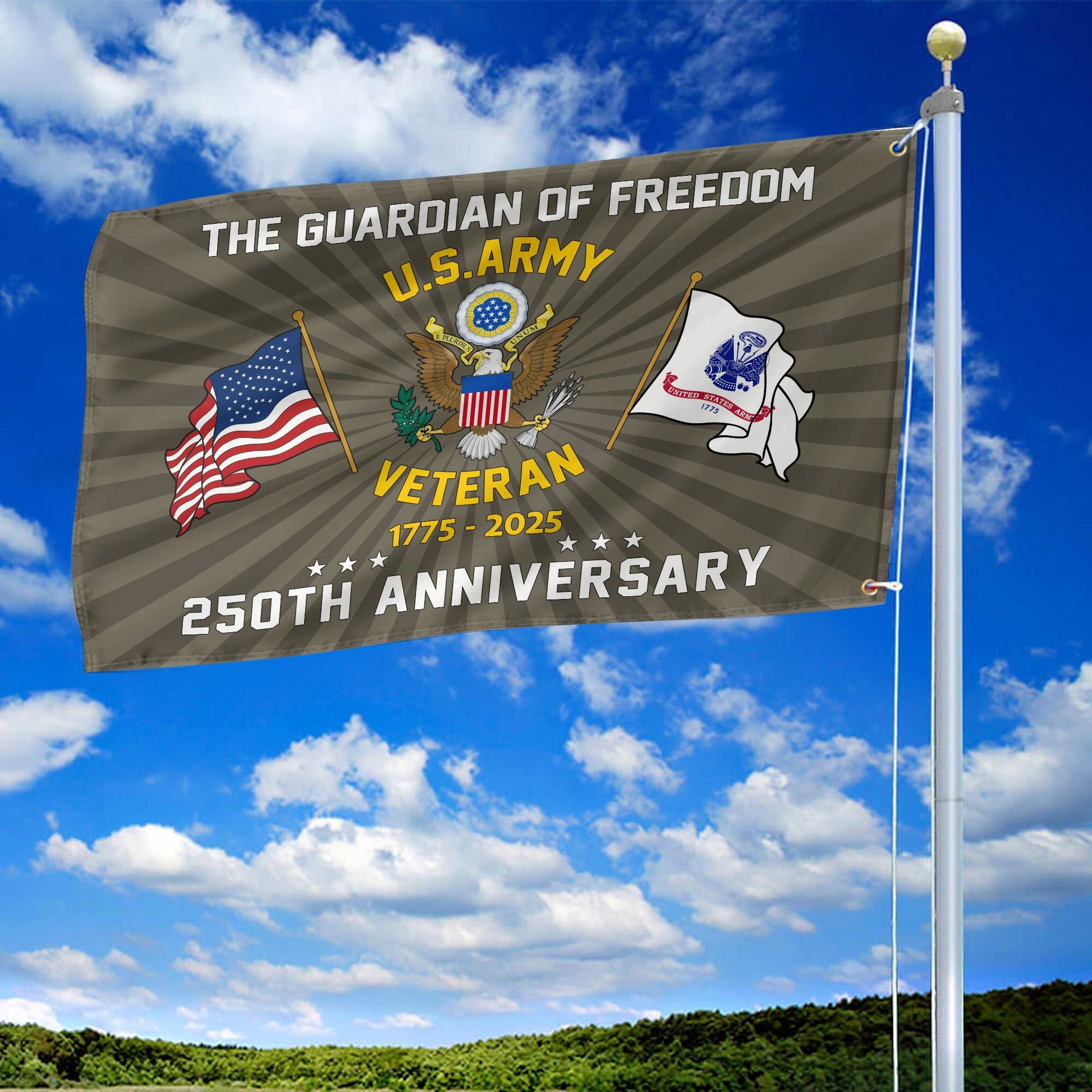 Premium 250th Anniversary Of The Army Grommet Flag VPVC120054, Gifts For Army Veteran, Best Gifts On Father's Day, Veterans Day.