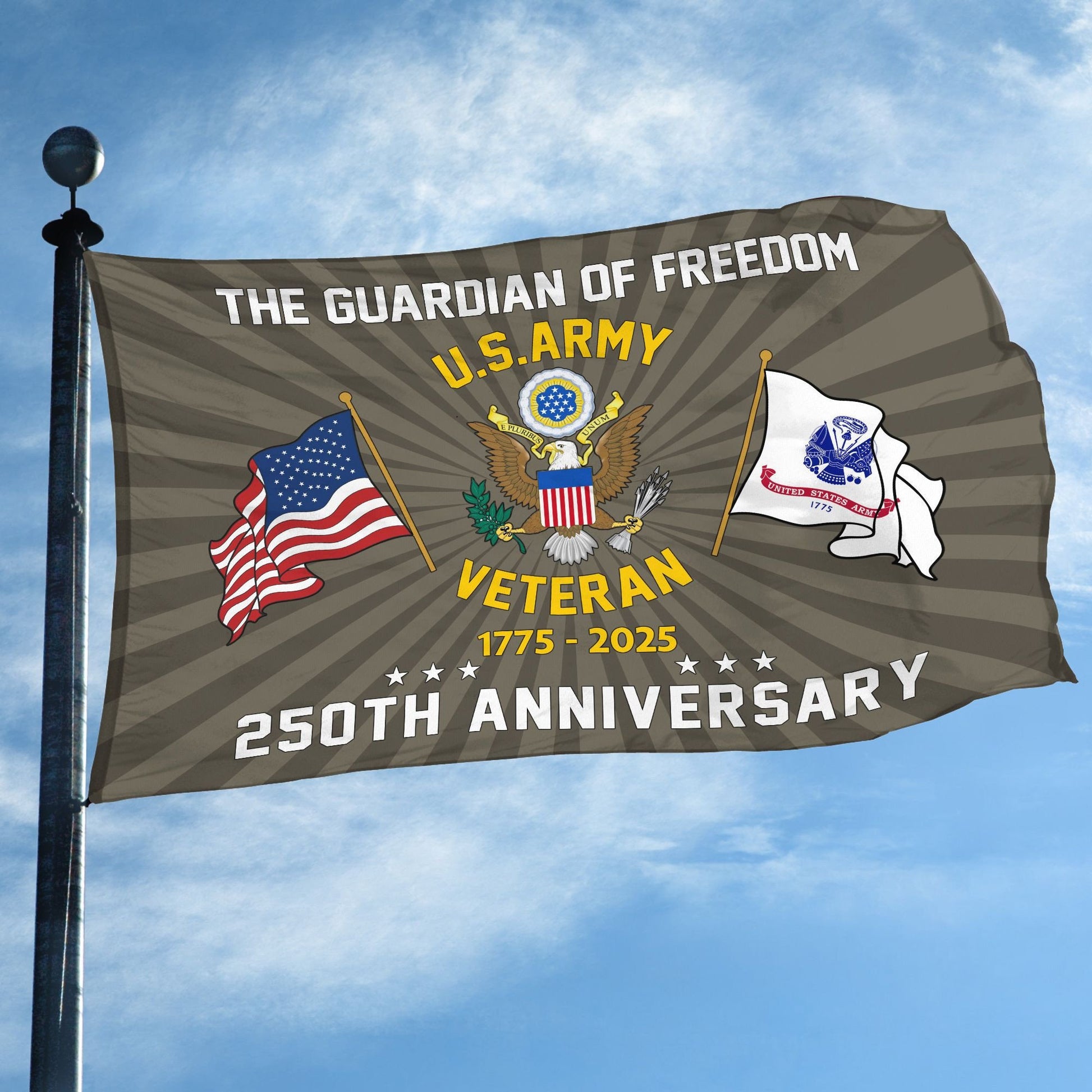Premium 250th Anniversary Of The Army Grommet Flag VPVC120054, Gifts For Army Veteran, Best Gifts On Father's Day, Veterans Day.
