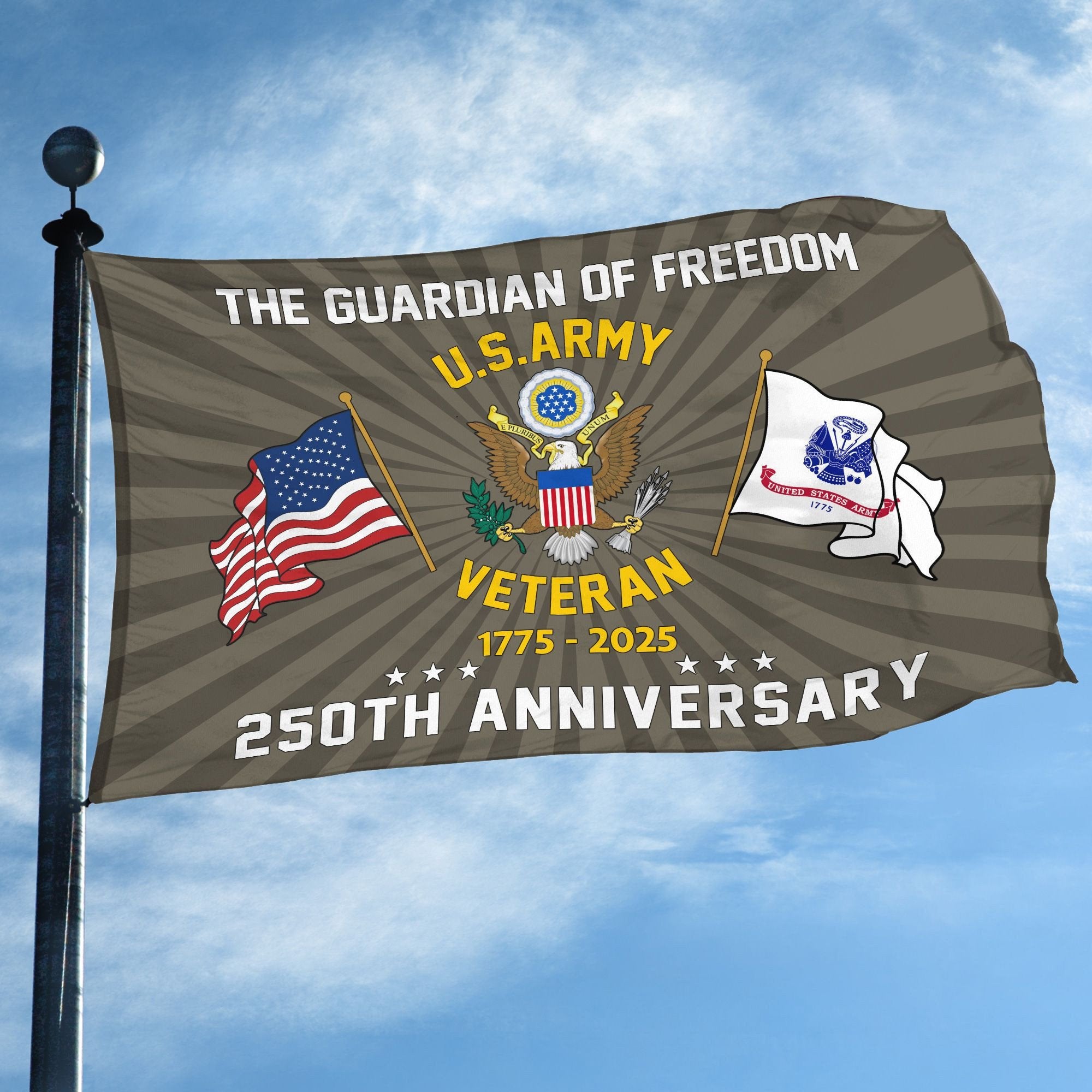 Premium 250th Anniversary Of The Army Grommet Flag VPVC120054, Gifts For Army Veteran, Best Gifts On Father's Day, Veterans Day.