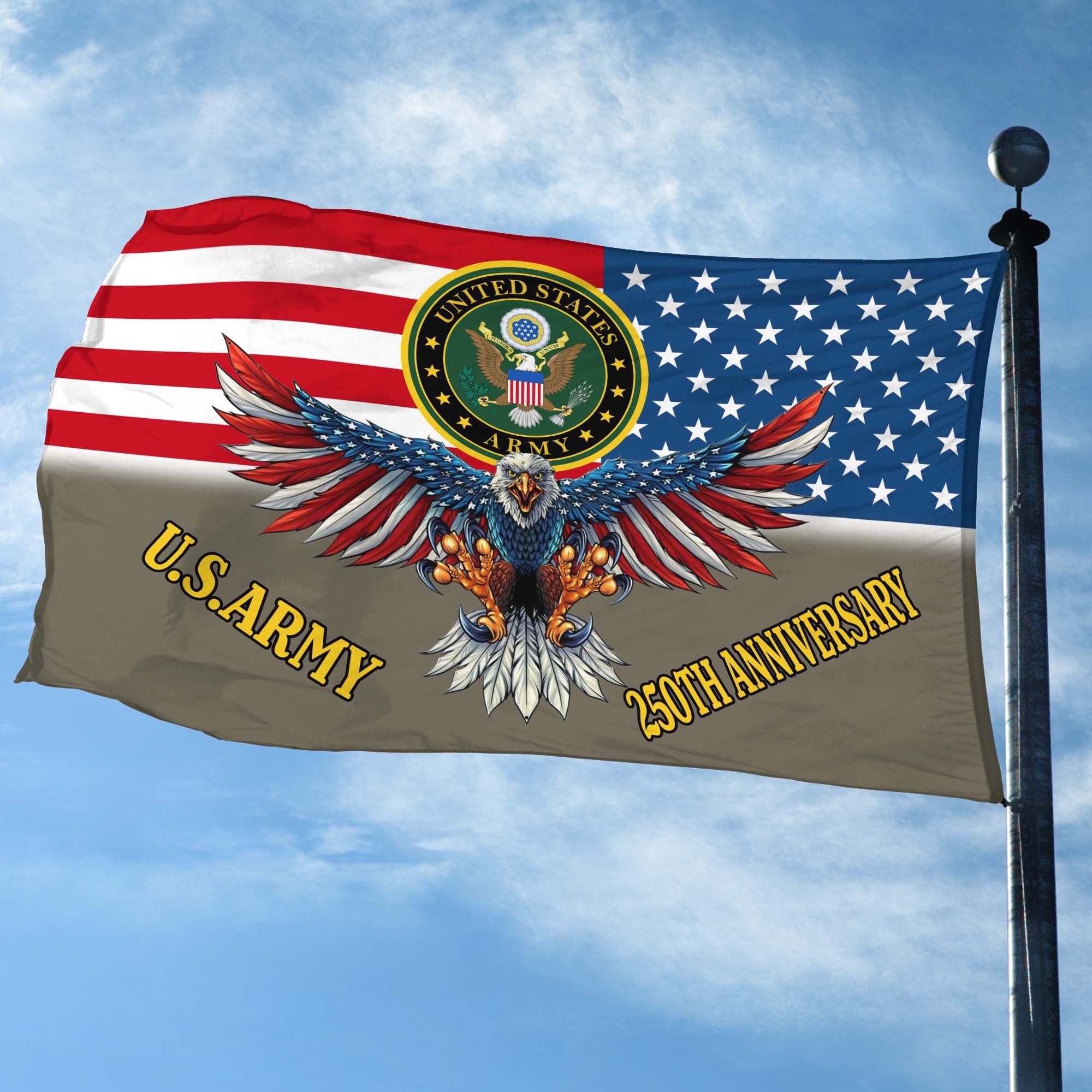 Premium 250th Anniversary Of The Army Grommet Flag VPVC120018, Gifts For Army Veteran, Best Gifts On Father's Day, Veterans Day.