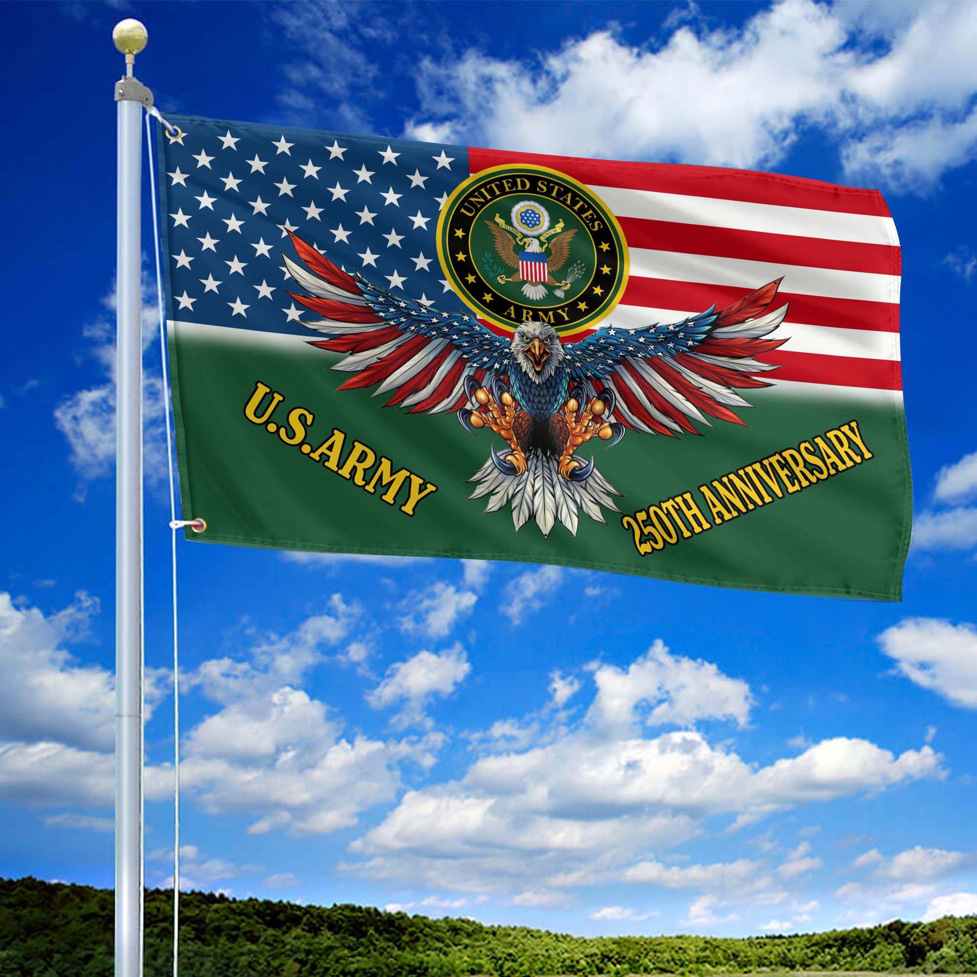 Premium 250th Anniversary Of The Army Grommet Flag VPVC120019, Gifts For Army Veteran, Best Gifts On Father's Day, Veterans Day.