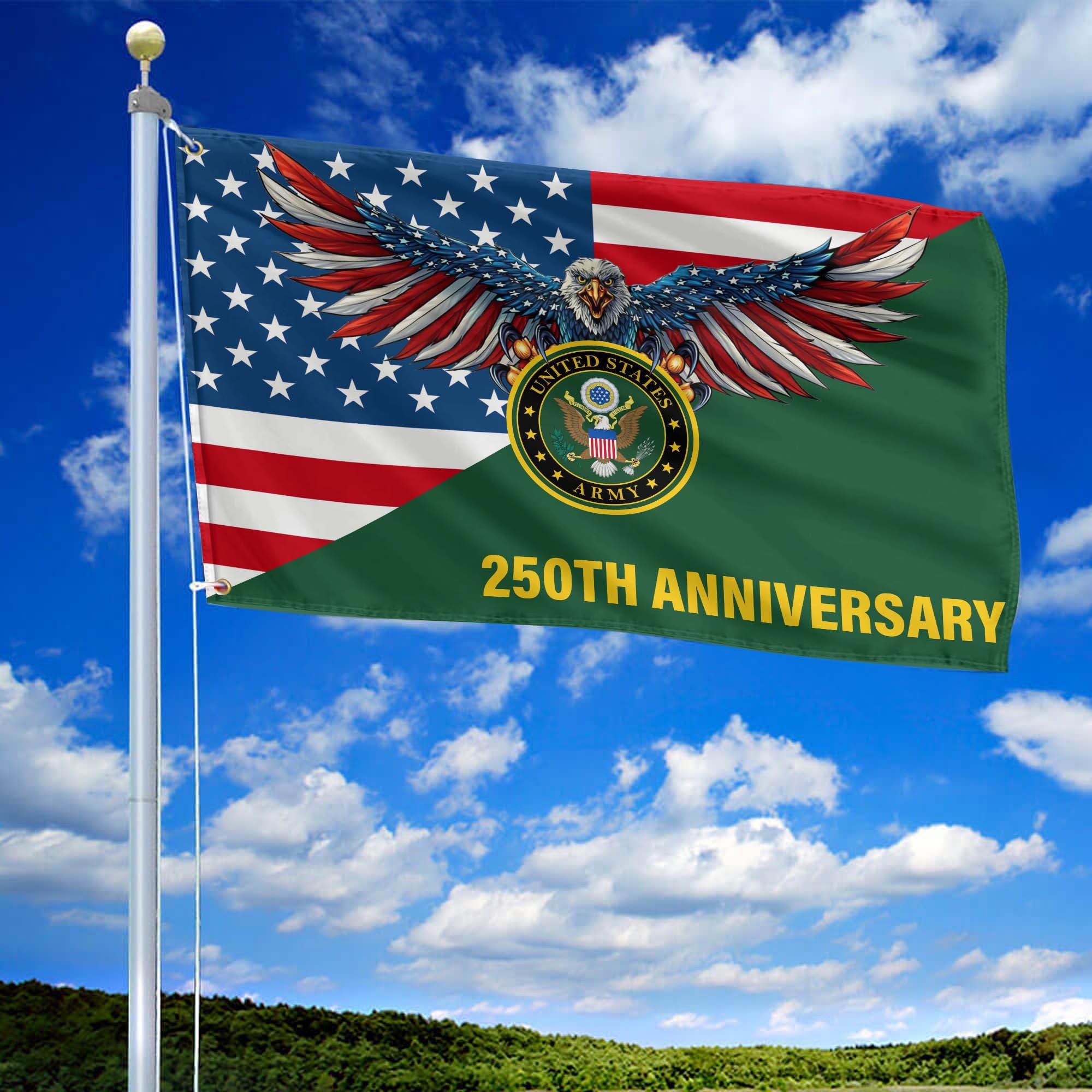 Premium 250th Anniversary Of The Army Grommet Flag VPVC120058, Gifts For Army Veteran, Best Gifts On Father's Day, Veterans Day.