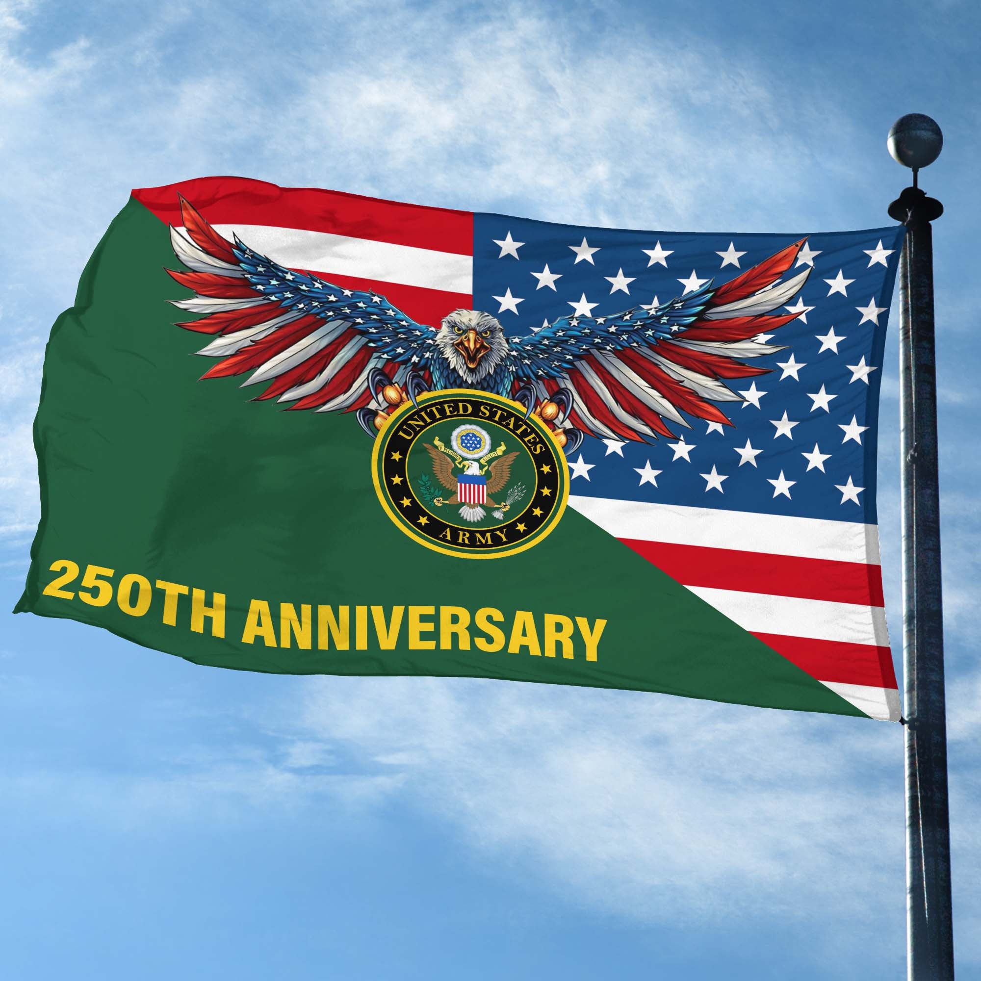 Premium 250th Anniversary Of The Army Grommet Flag VPVC120058, Gifts For Army Veteran, Best Gifts On Father's Day, Veterans Day.