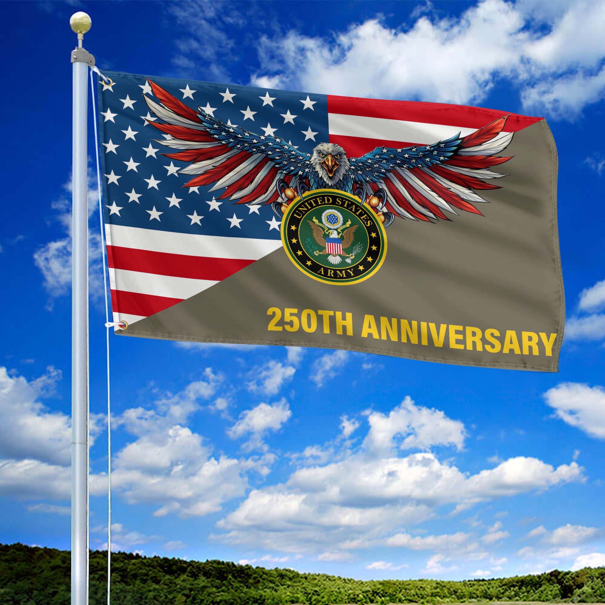 Premium 250th Anniversary Of The Army Grommet Flag VPVC120059, Gifts For Army Veteran, Best Gifts On Father's Day, Veterans Day.