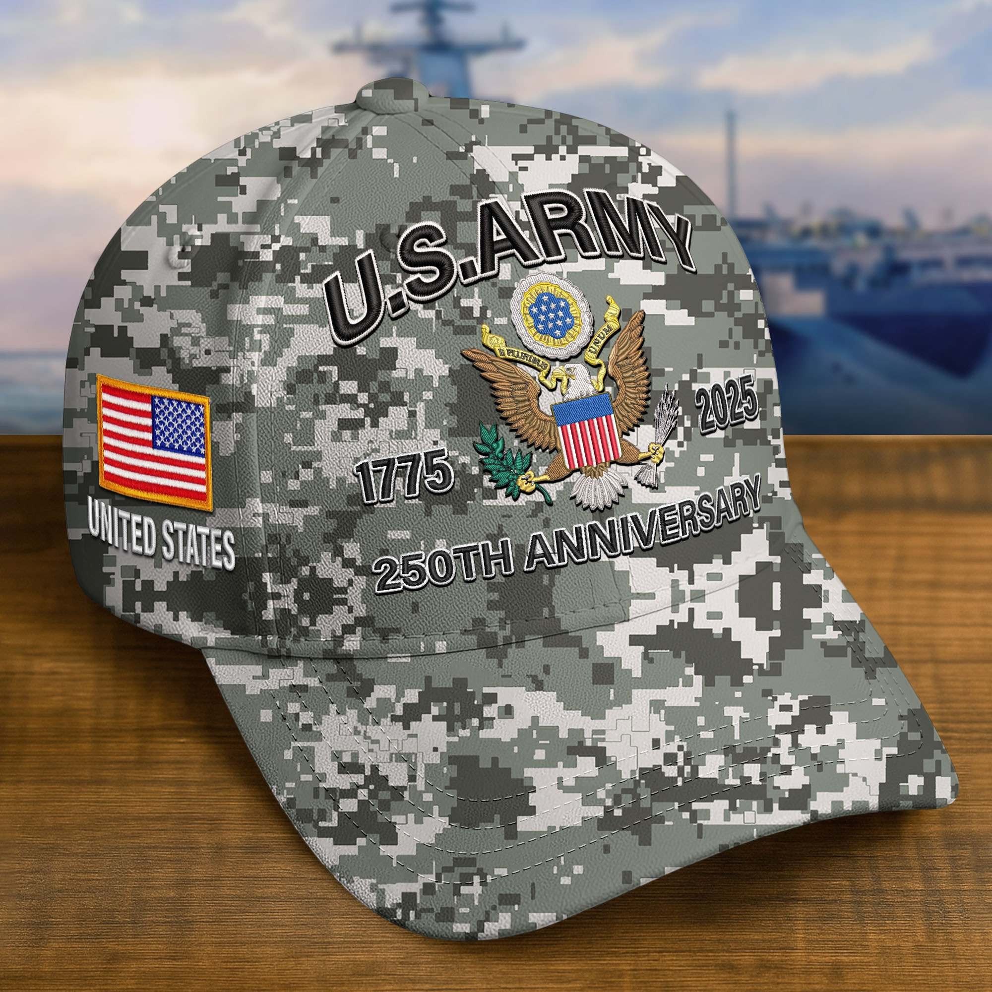 Premium 250th Anniversary Of The Army Embroidered Hats VPVC308202, Custom Name & Rank, Gifts For Army Veteran, Gifts On Father's Day, Veterans Day.