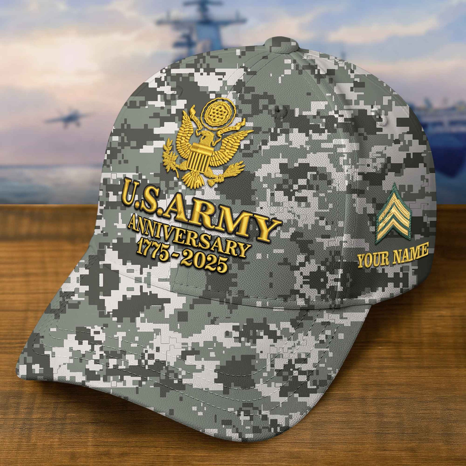 Premium 250th Anniversary Of The Army Embroidered Hats VPVC308302, Custom Name & Rank, Gifts For Army Veteran, Gifts On Father's Day, Veterans Day.