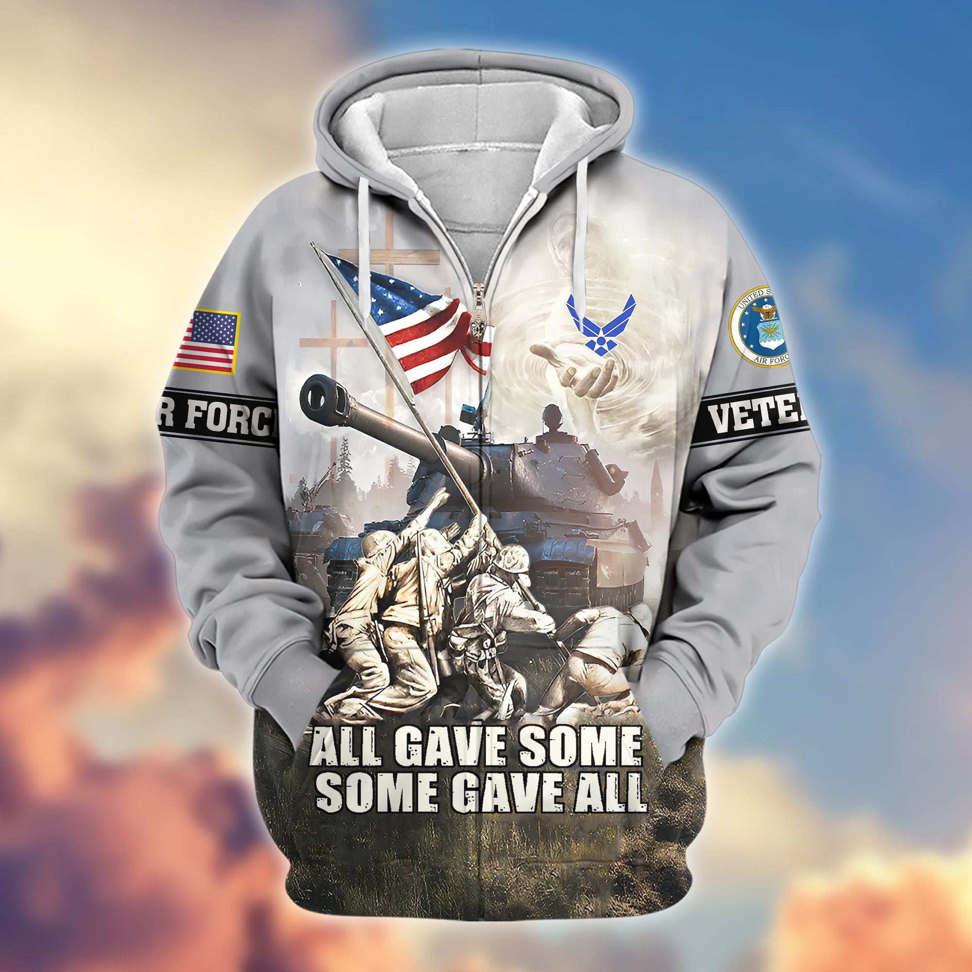 Premium USAF Zip Hoodie VPVC607804, Gifts For Air Force Veteran, Gifts On Father's Day, Veterans Day.