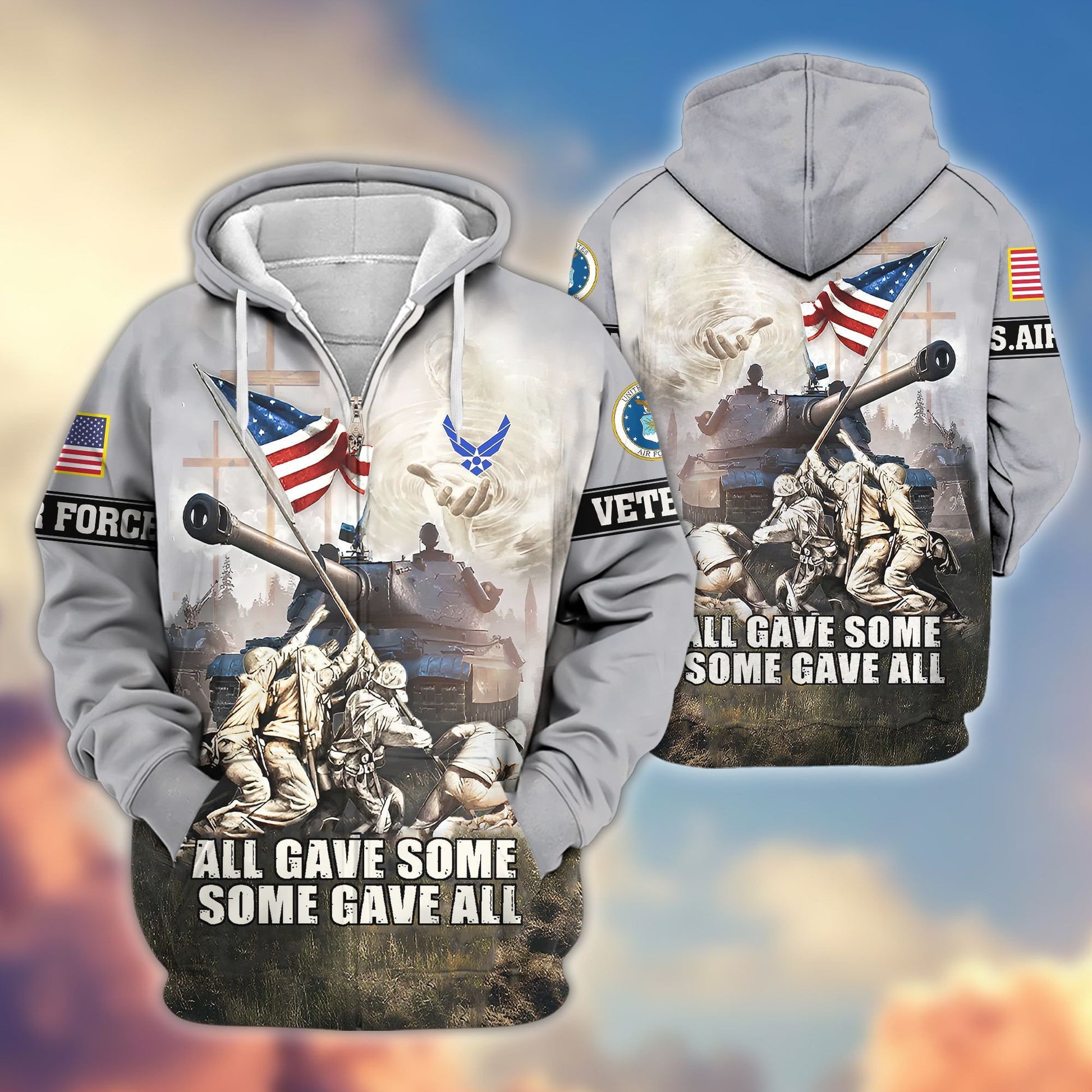 Premium USAF Zip Hoodie VPVC607804, Gifts For Air Force Veteran, Gifts On Father's Day, Veterans Day.
