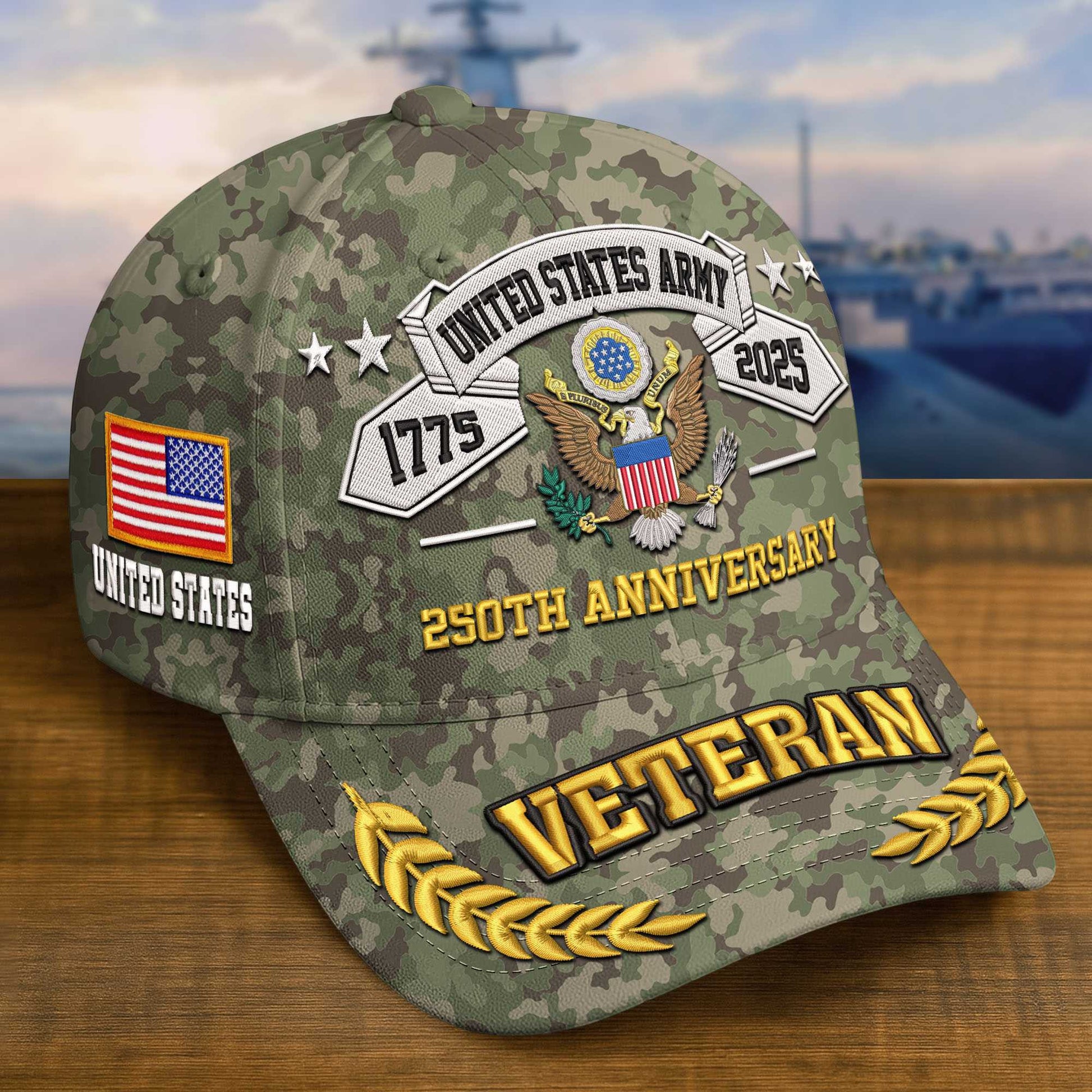 Premium 250th Anniversary Of The Army Embroidered Hats VPVC308803, Custom Name & Rank, Gifts For Army Veteran, Gifts On Father's Day, Veterans Day.
