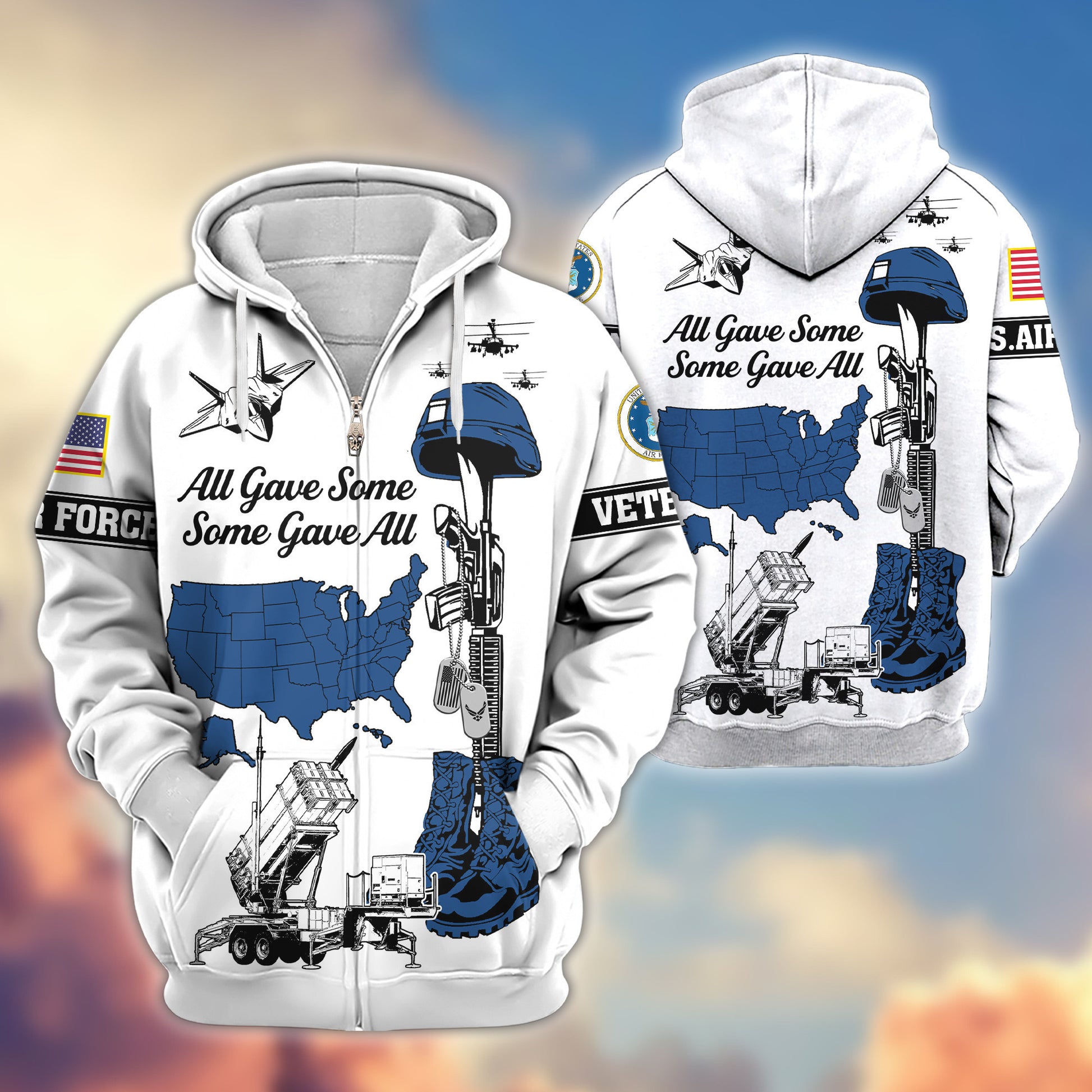 Premium USAF Zip Hoodie VPVC607904, Gifts For Air Force Veteran, Gifts On Father's Day, Veterans Day.