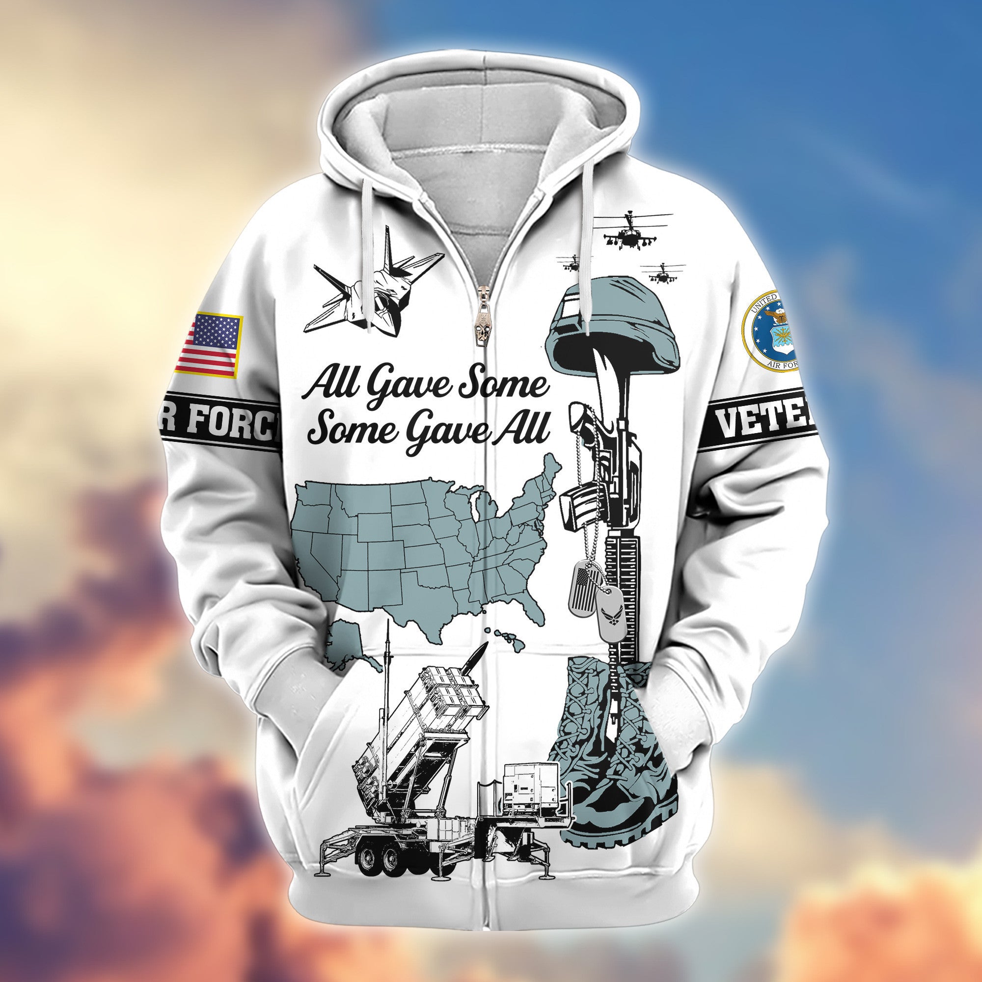 Premium USAF Zip Hoodie VPVC607912, Gifts For Air Force Veteran, Gifts On Father's Day, Veterans Day.