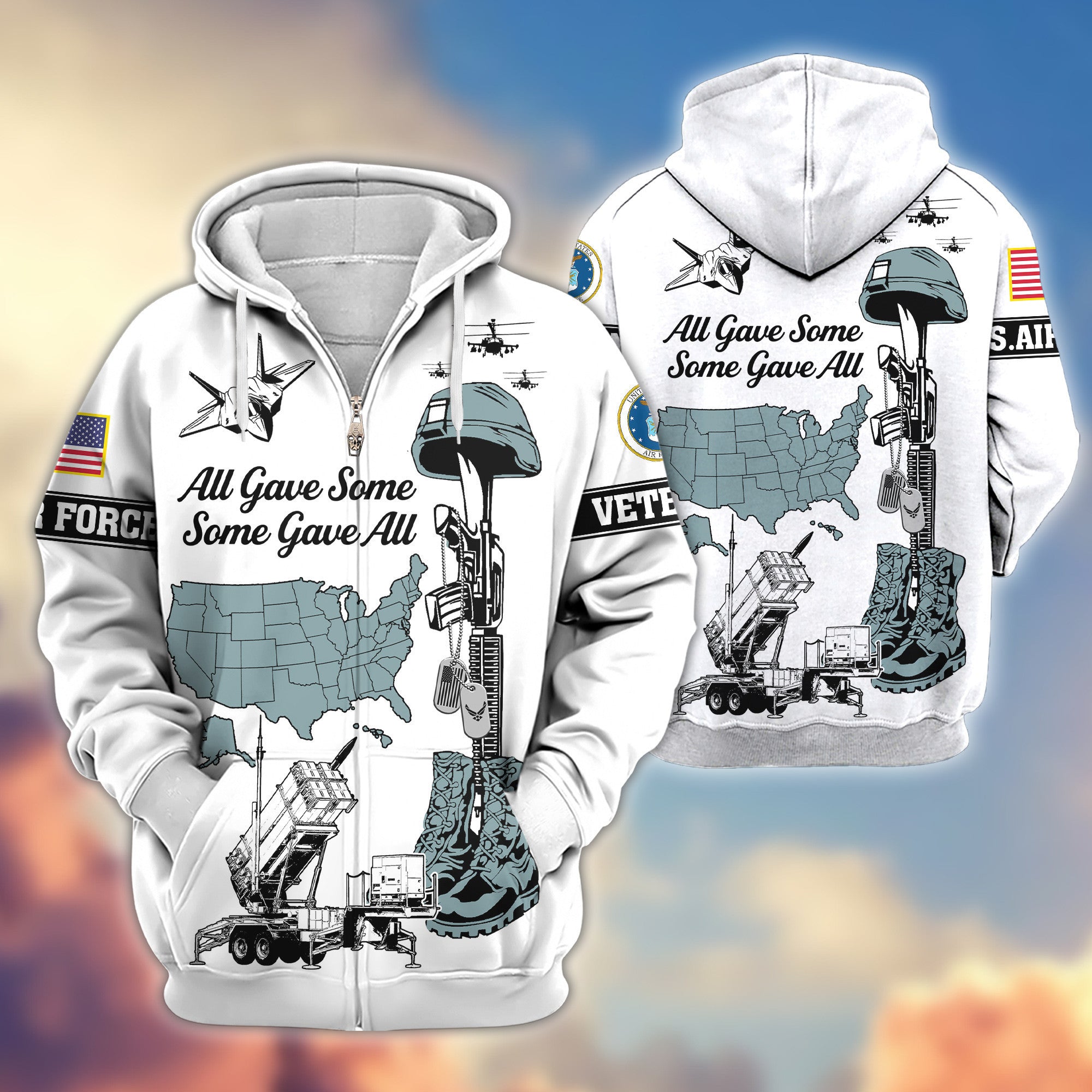 Premium USAF Zip Hoodie VPVC607912, Gifts For Air Force Veteran, Gifts On Father's Day, Veterans Day.