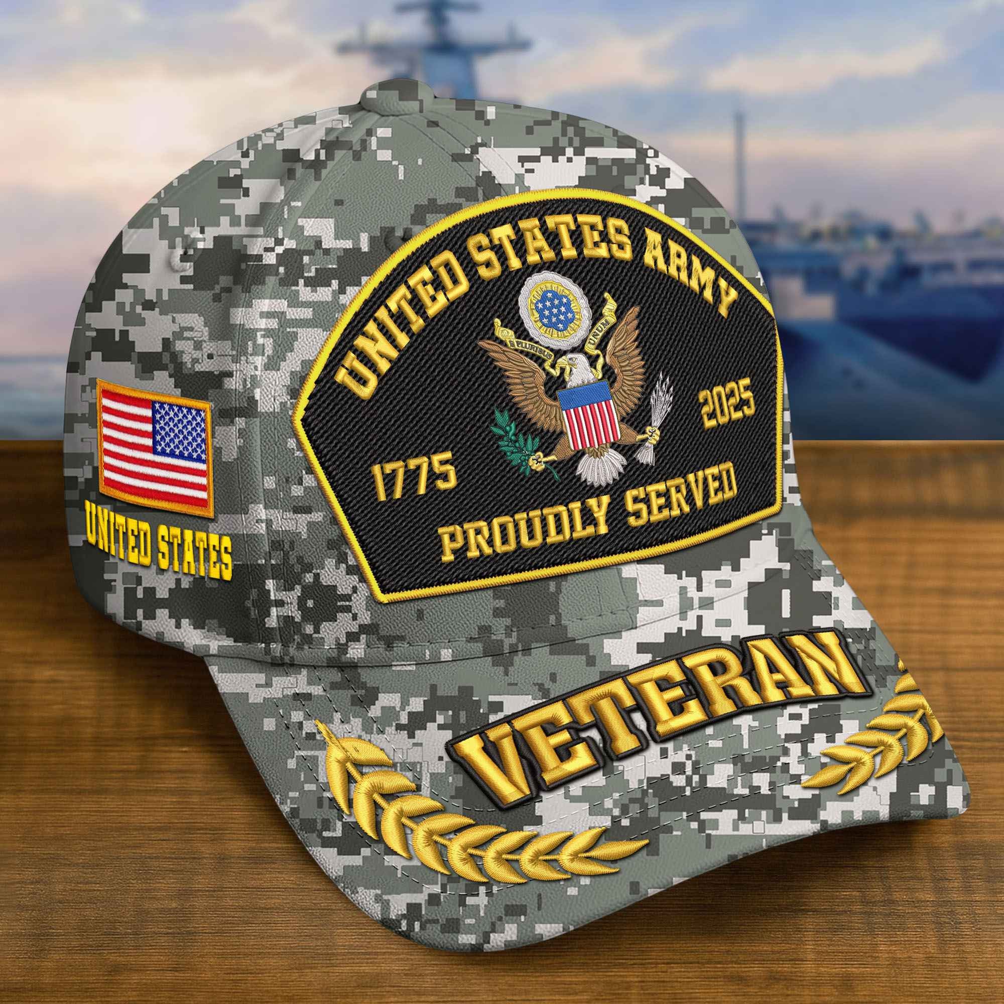 Premium 250th Anniversary Of The Army Embroidered Hats VPVC308902, Custom Name & Rank, Gifts For Army Veteran, Gifts On Father's Day, Veterans Day.