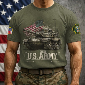 Premium 250th Anniversary Of The Army T-Shirt VPVC930004, Gifts For Army Veteran, Gifts On Father's Day, Veterans Day.
