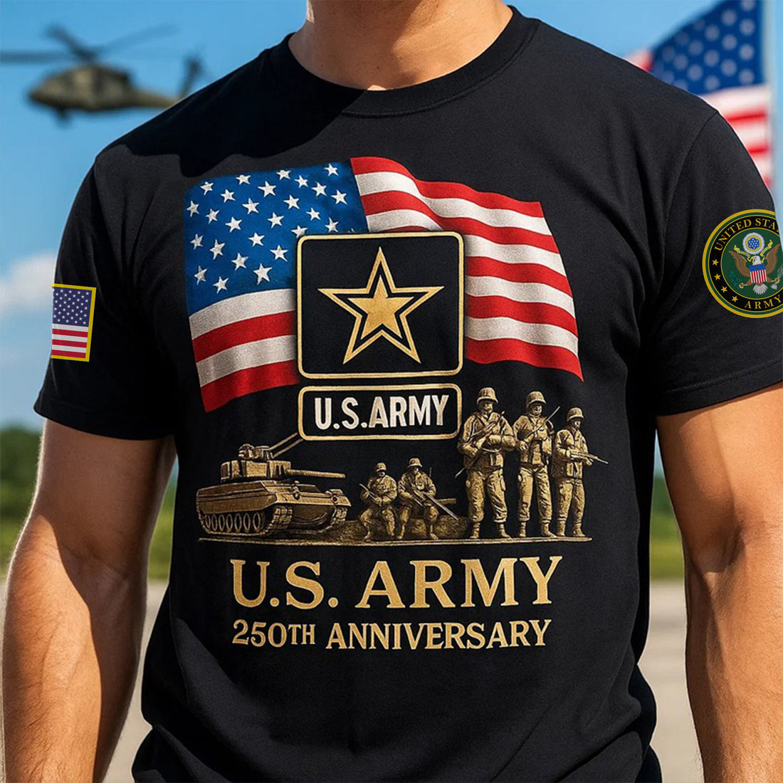 Premium 250th Anniversary Of The Army T-Shirt VPVC930010, Gifts For Army Veteran, Gifts On Father's Day, Veterans Day.