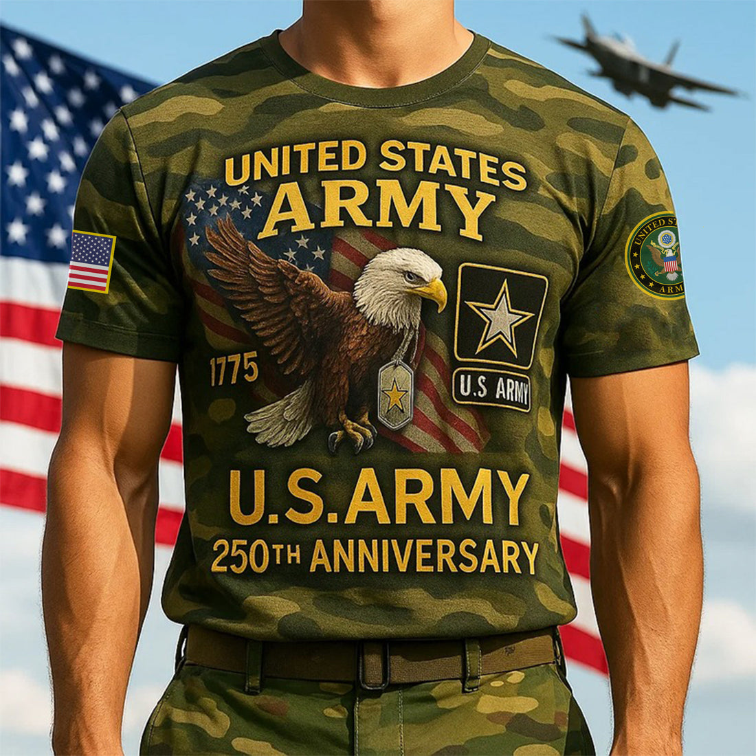 Premium 250th Anniversary Of The Army T-Shirt VPVC930011, Gifts For Army Veteran, Gifts On Father's Day, Veterans Day.