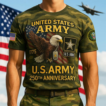 Premium 250th Anniversary Of The Army T-Shirt VPVC930011, Gifts For Army Veteran, Gifts On Father's Day, Veterans Day.