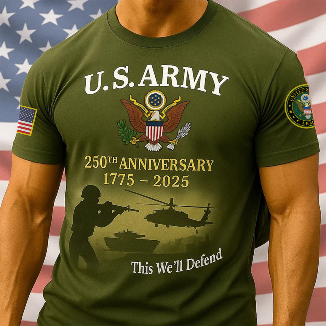 Premium 250th Anniversary Of The Army T-Shirt VPVC930016, Gifts For Army Veteran, Gifts On Father's Day, Veterans Day.