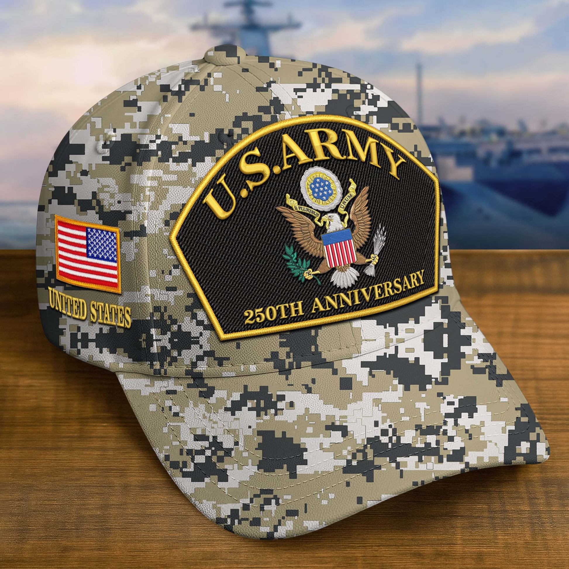 Premium 250th Anniversary Of The Army Embroidered Hats VPVC309001, Custom Name & Rank, Gifts For Army Veteran, Gifts On Father's Day, Veterans Day.