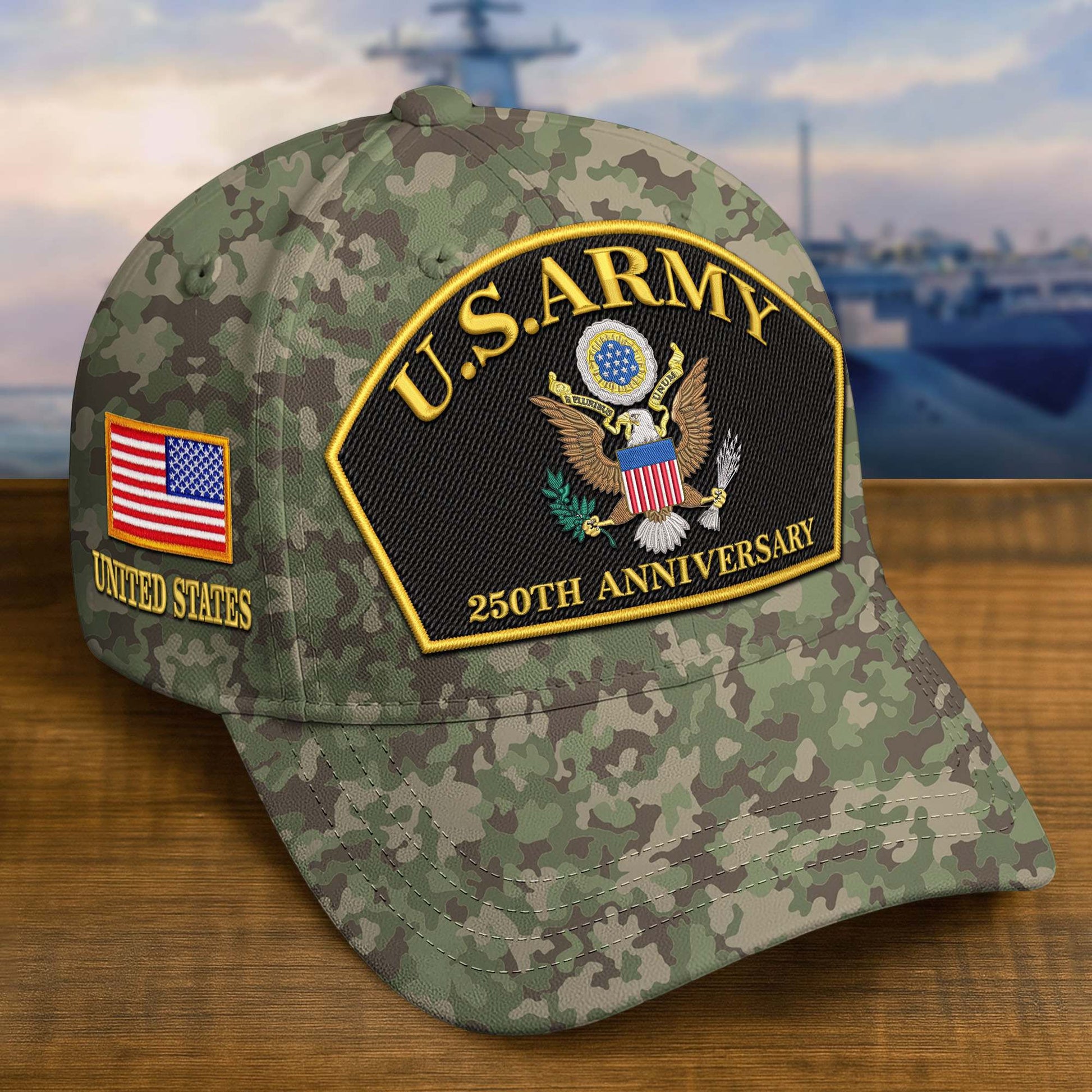 Premium 250th Anniversary Of The Army Embroidered Hats VPVC309003, Custom Name & Rank, Gifts For Army Veteran, Gifts On Father's Day, Veterans Day.