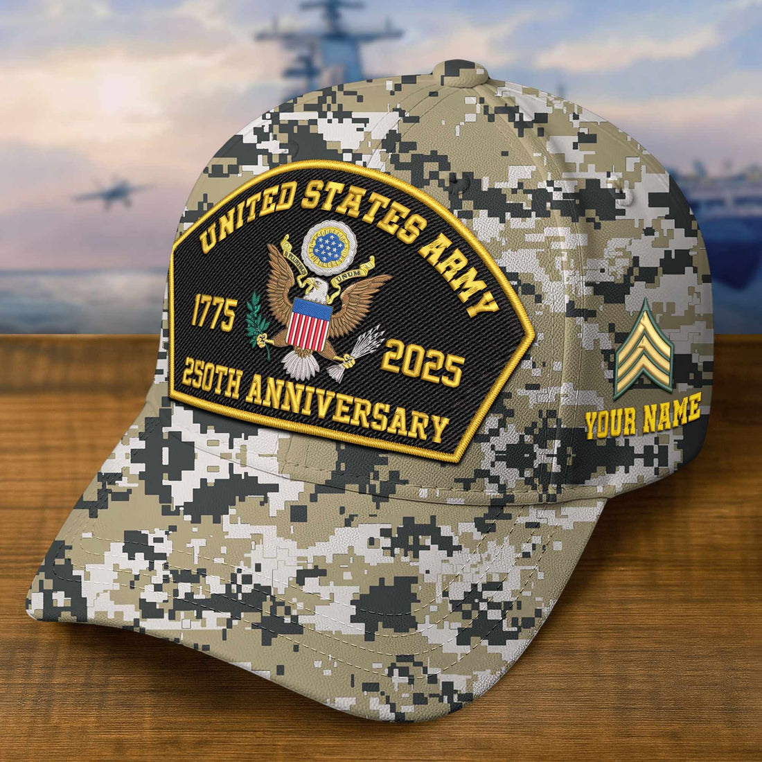 Premium 250th Anniversary Of The Army Embroidered Hats VPVC309101, Custom Name & Rank, Gifts For Army Veteran, Gifts On Father's Day, Veterans Day.
