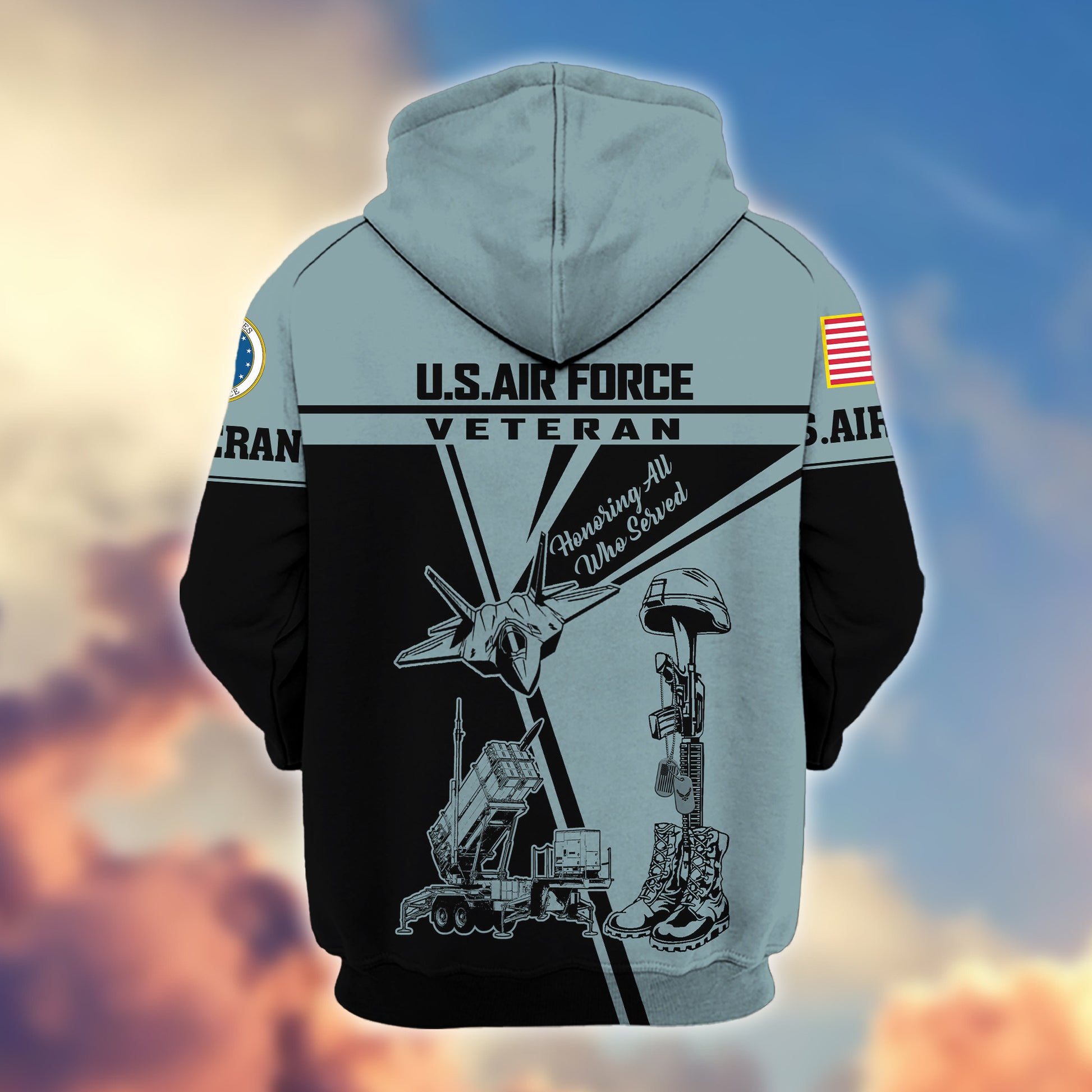 Premium USAF Zip Hoodie VPVC608204, Gifts For Air Force Veteran, Gifts On Father's Day, Veterans Day.