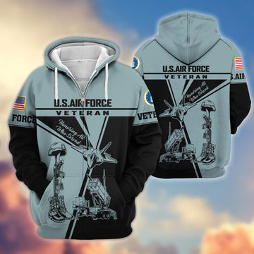 Premium USAF Zip Hoodie VPVC608204, Gifts For Air Force Veteran, Gifts On Father's Day, Veterans Day.