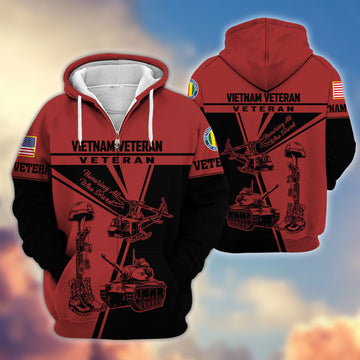 Premium Vietnam Veteran Zip Hoodie VPVC608206, Gifts For Vietnam Veteran, Gifts On Father's Day, Veterans Day.