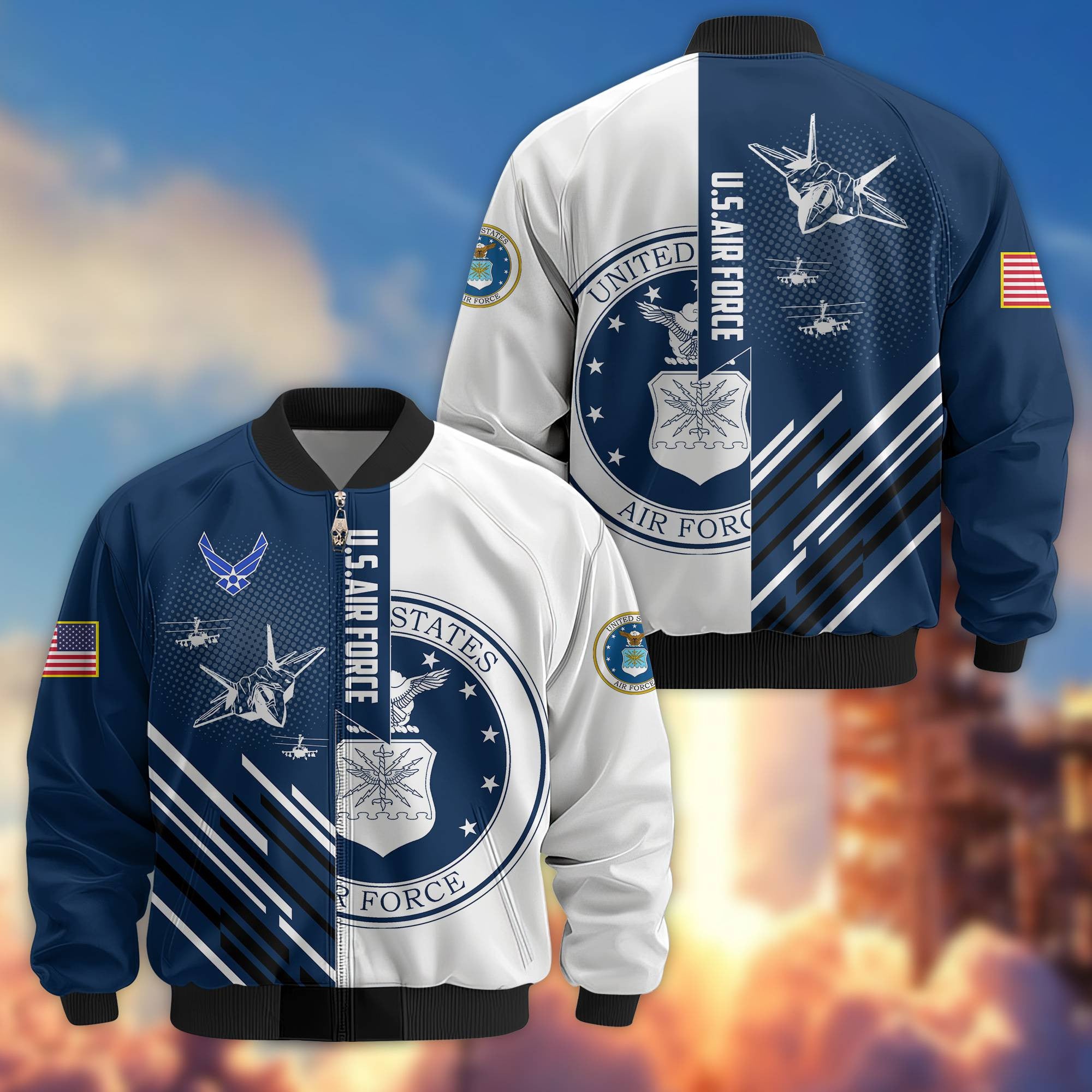 Premium USAF Veteran Bomber Jacket VPVC803404, Gifts For US Air Force Veteran, Gifts On Father's Day, Veterans Day.