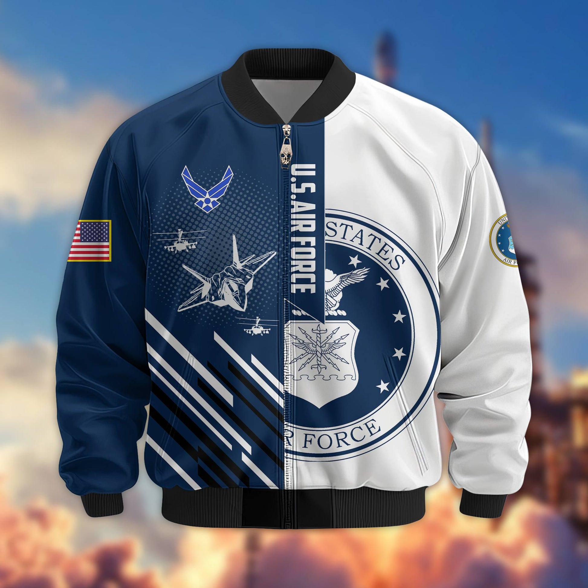 Premium USAF Veteran Bomber Jacket VPVC803404, Gifts For US Air Force Veteran, Gifts On Father's Day, Veterans Day.