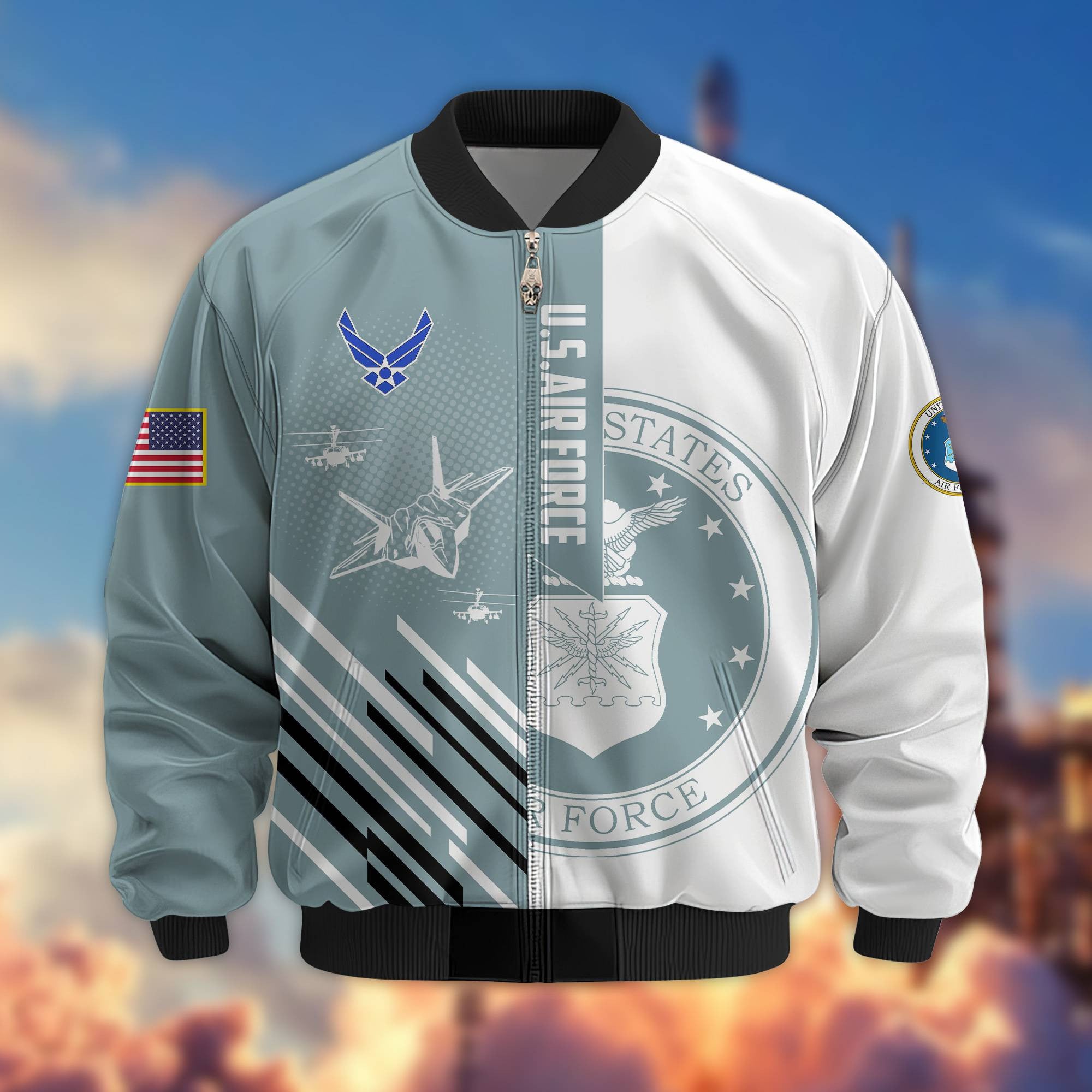 Premium USAF Veteran Bomber Jacket VPVC803412, Gifts For US Air Force Veteran, Gifts On Father's Day, Veterans Day.