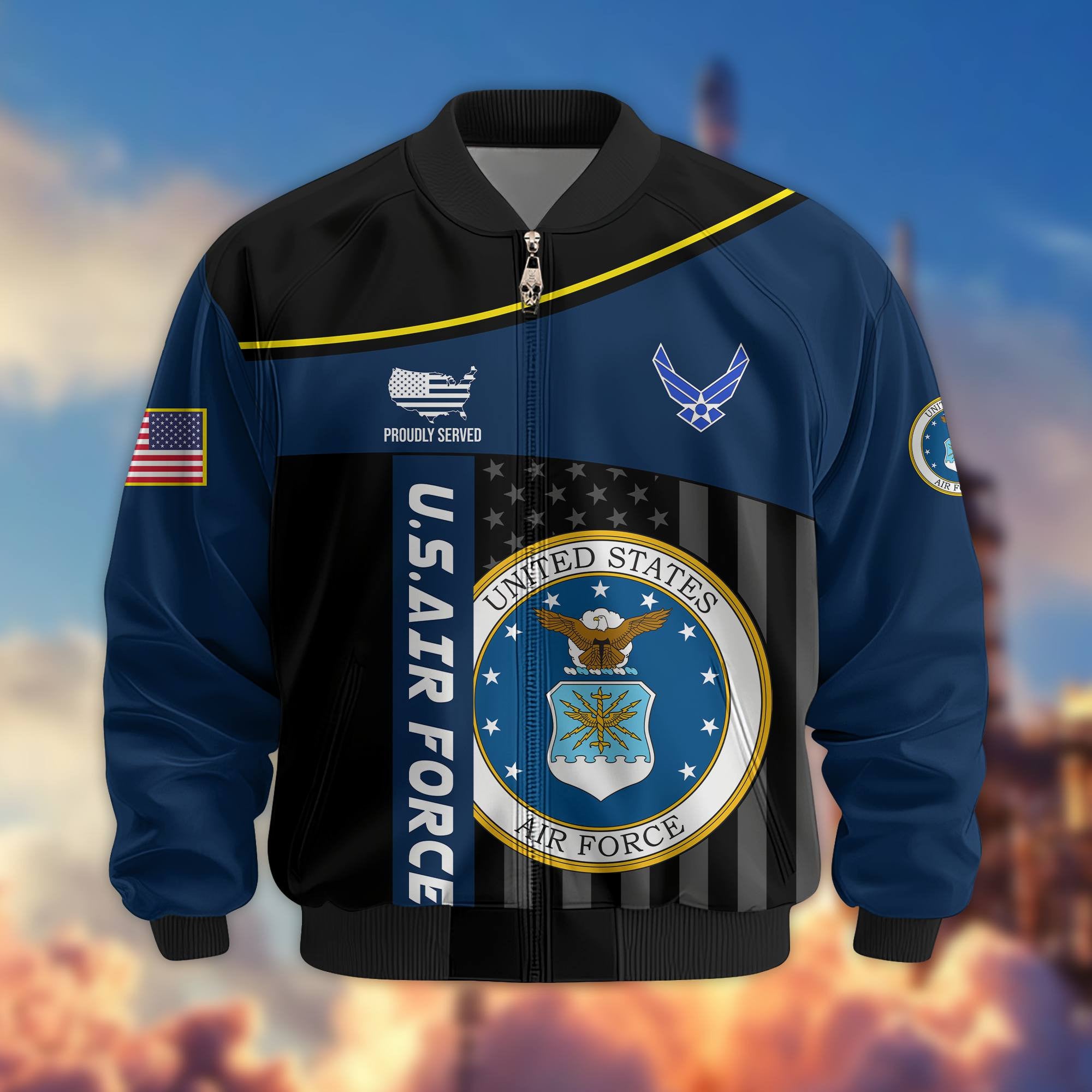 Premium USAF Veteran Bomber Jacket VPVC803504, Gifts For US Air Force Veteran, Gifts On Father's Day, Veterans Day.