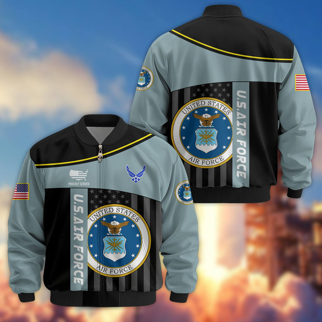 Premium USAF Veteran Bomber Jacket VPVC803512, Gifts For US Air Force Veteran, Gifts On Father's Day, Veterans Day.