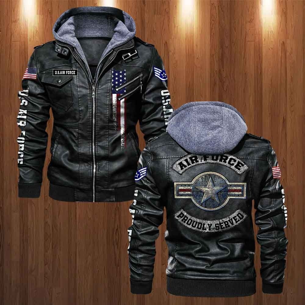 Premium Custom Unit USAF Veteran Leather Jacket VPVC702161, Gifts For Air Force Veteran, Gifts On Father's Day, Veterans Day.