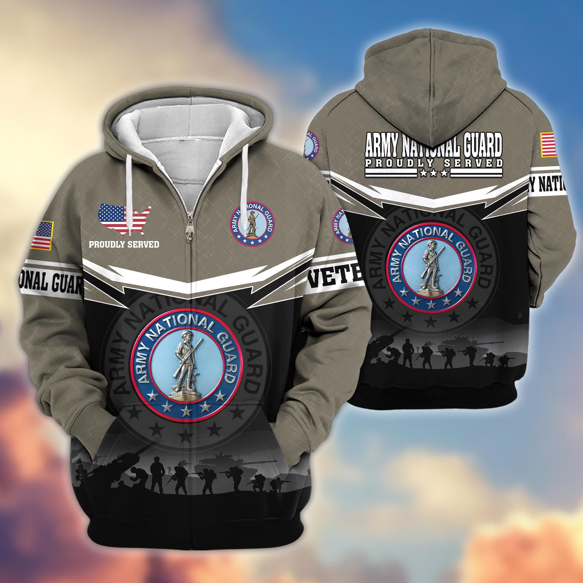 Premium US Veterans Zip Hoodie BPHN131011, Gifts For US Veterans, Gifts On Father's Day, Veterans Day.