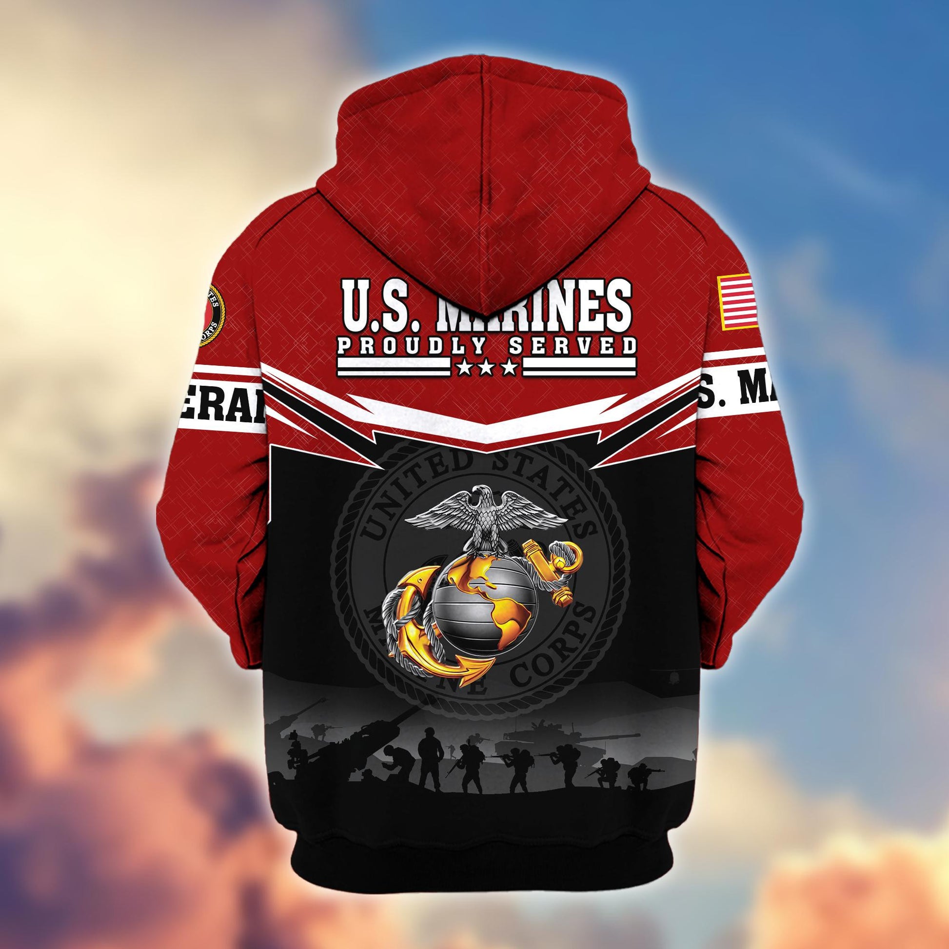 Premium US Veterans Zip Hoodie BPHN131011, Gifts For US Veterans, Gifts On Father's Day, Veterans Day.